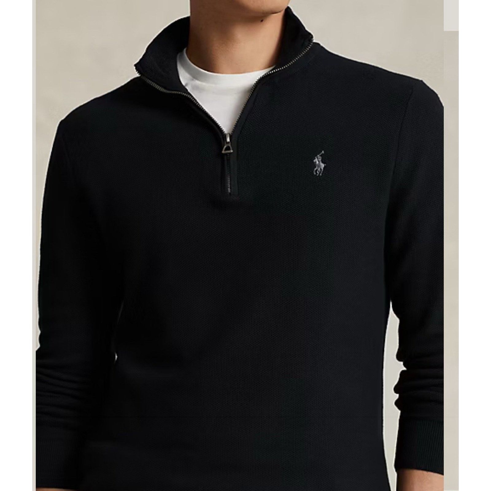 Ralph Lauren NWT Polo Ralph Lauren Men Cotton Quarter-Zip Sweater Black M Size US M / EU 48-50 / 2 - 9 Thumbnail
