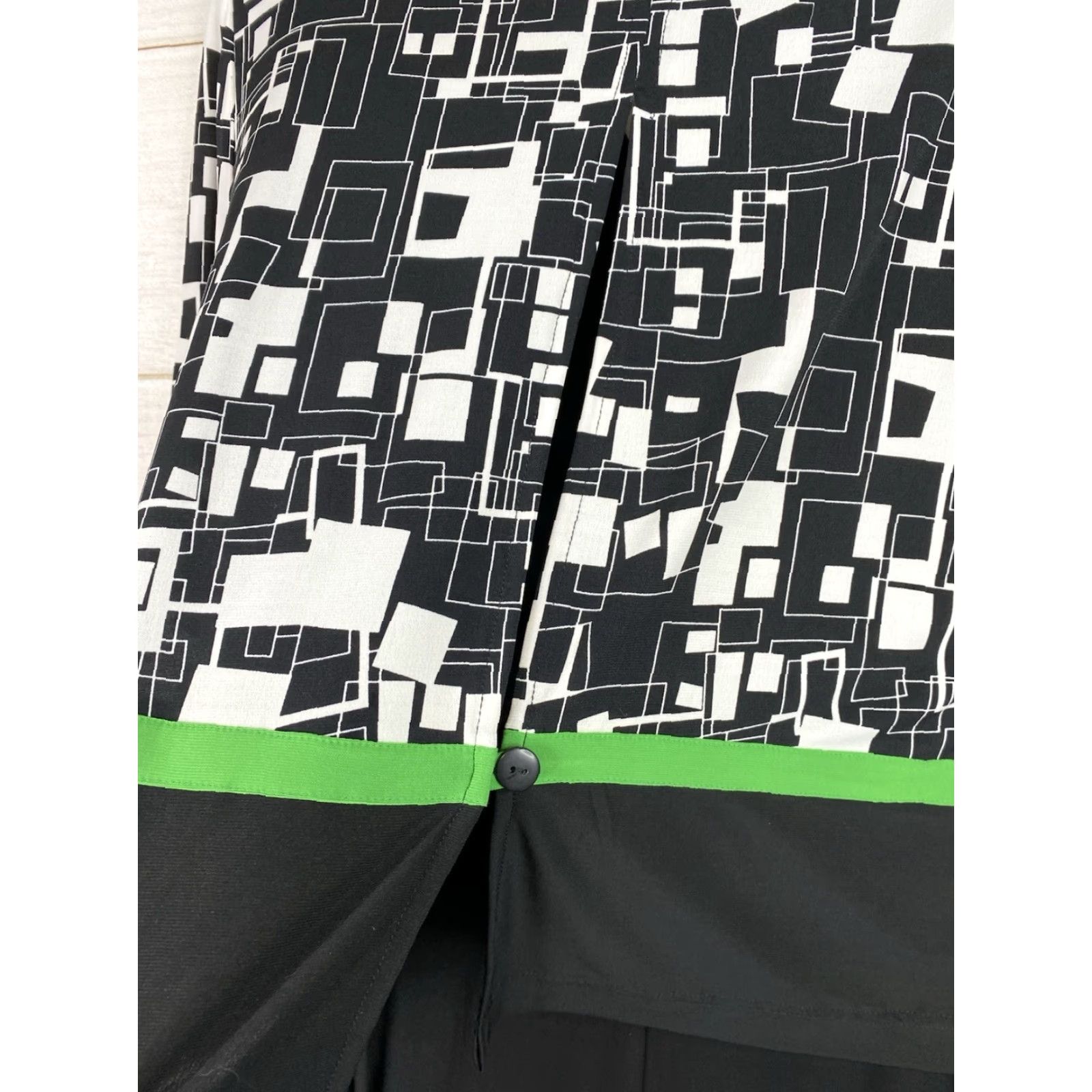 Vintage VINTAGE Karin Stevens Dress Geometric 14P Maxi Tank Dress & Jacket Black 90s Slit NWT Women Womens Size XL / US 12-14 / IT 48-50 - 5 Thumbnail