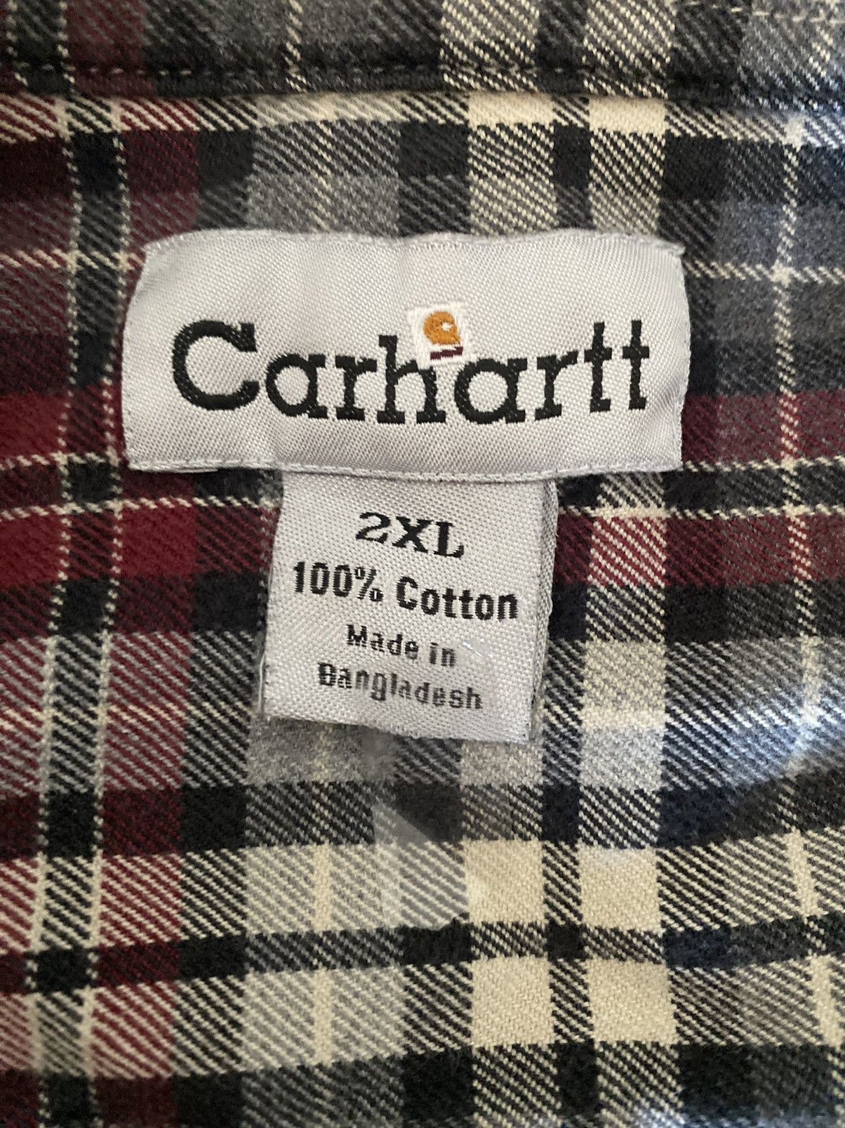 Carhartt Vintage Carhartt Red White Plaid Button Up Size US XXL / EU 58 / 5 - 7 Thumbnail