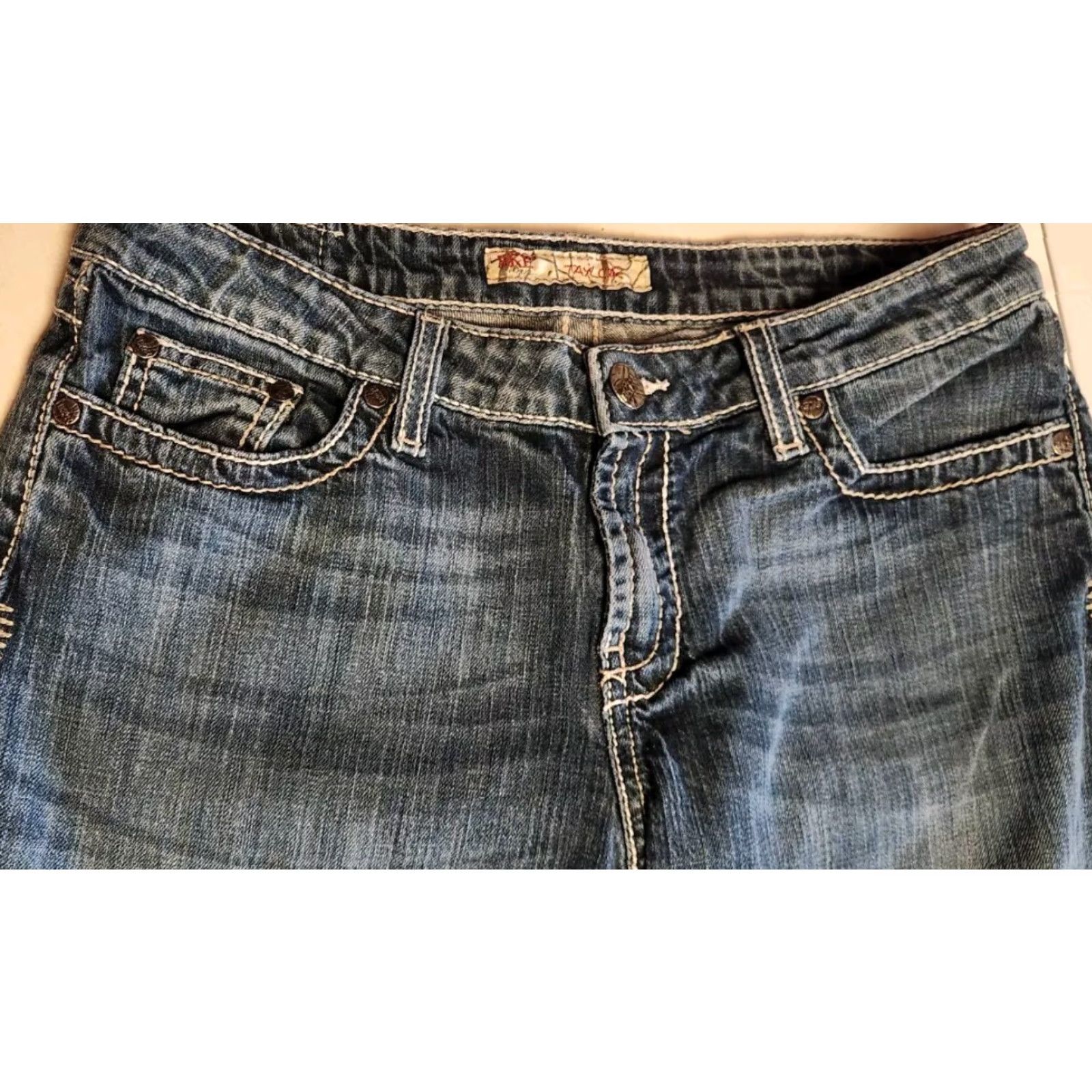 Vintage BKE Taylor Jeans Women’s 30x31.5 Blue Denim Mid Rise Boot Bootcut Stretch Buckle Jeans Size 30" / US 8 / IT 44 - 6 Thumbnail