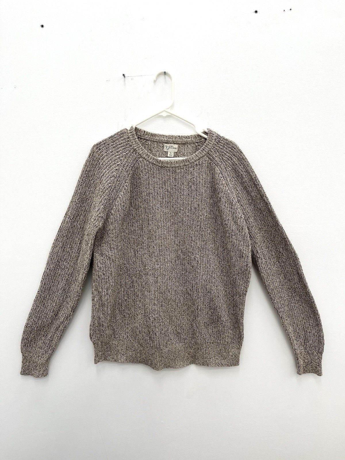 J.Crew J. Crew Sweater Mens Large Beige Crew Neck Knit Fisherman Size US L / EU 52-54 / 3 - 1 Thumbnail