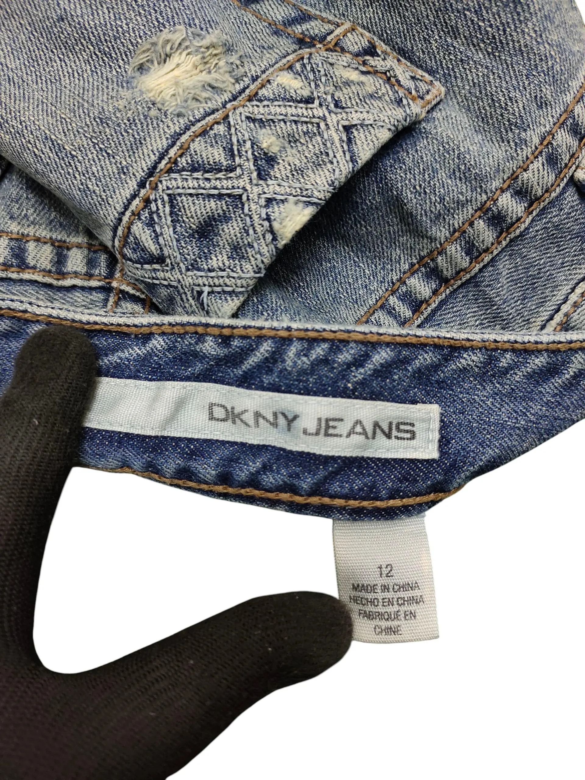 DKNY Vintage Dkny Jeans Clawmark Distress Faded Denim Size US 34 / EU 50 - 4 Thumbnail