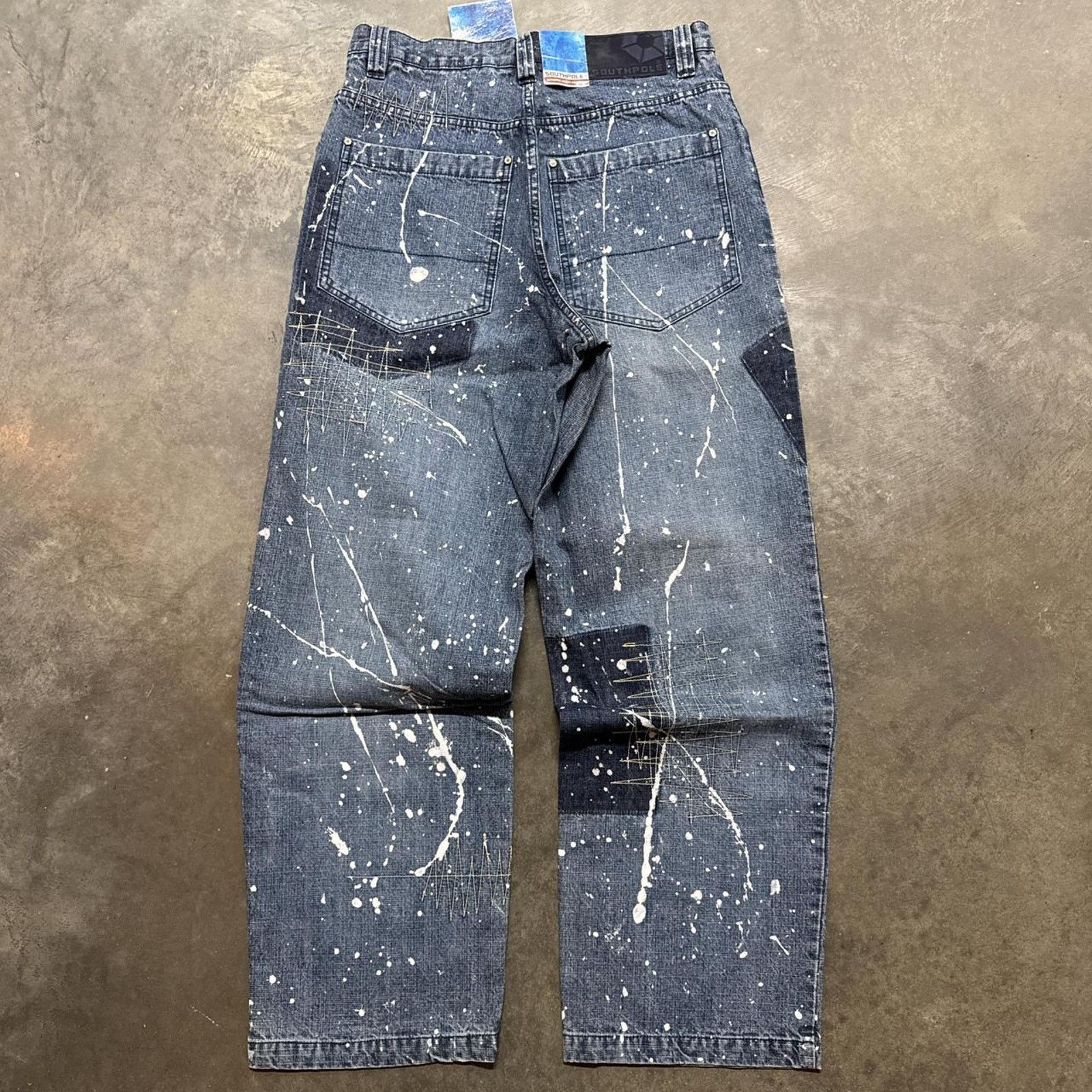 Southpole × Vintage Vintage Deadstock Y2K Southpole Paint Splatter Denim Jeans Size US 32 / EU 48 - 5 Thumbnail