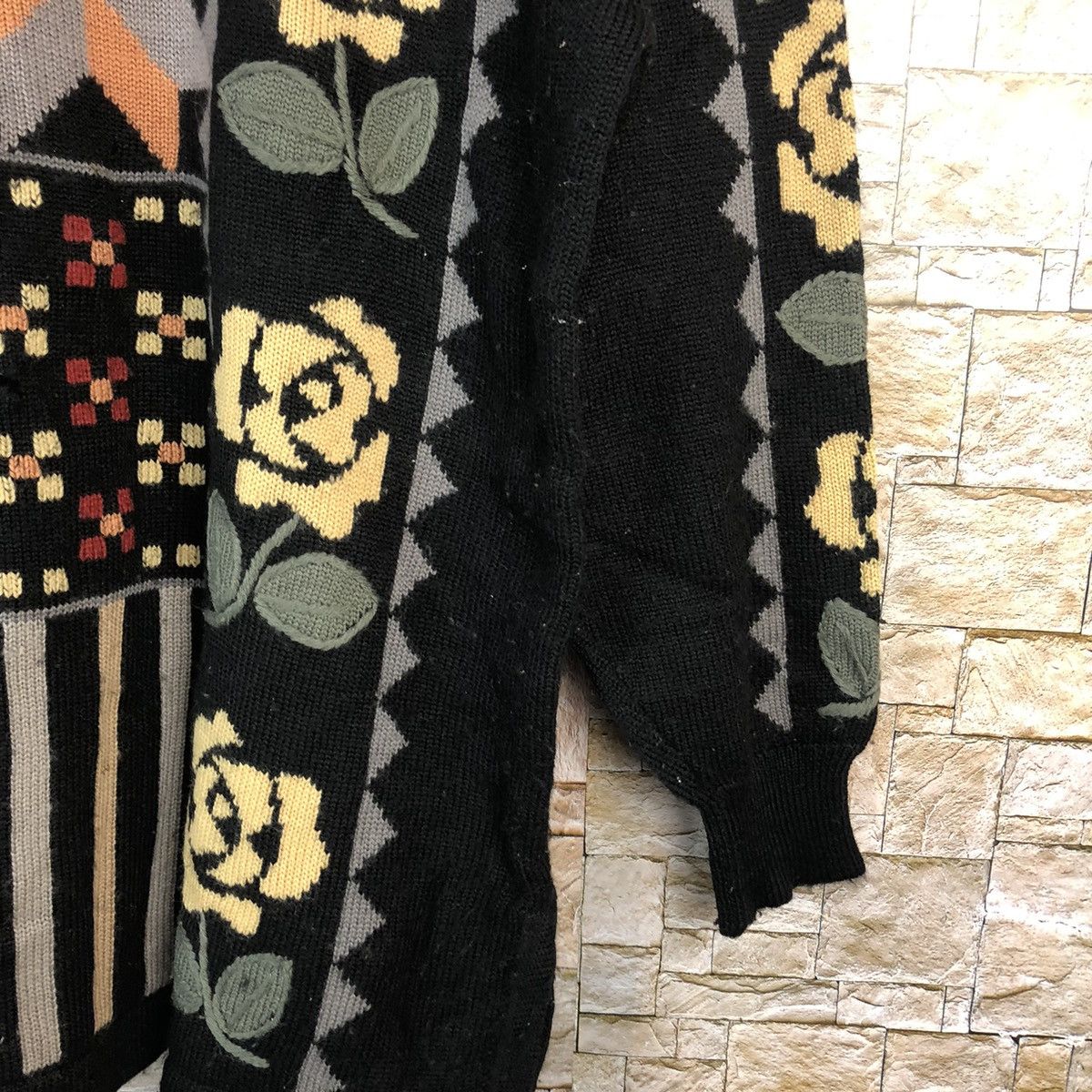 Aran Isles Knitwear × Japanese Brand My Collico Black Knitwear art vintage japan #A822 Size M / US 6-8 / IT 42-44 - 8 Thumbnail