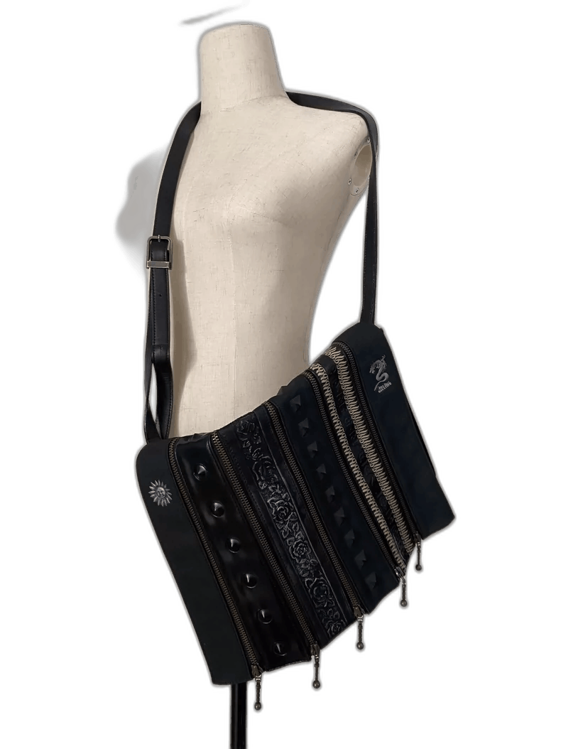Jean Paul Gaultier Dragon Design Crossbody Bag in Black, Men's