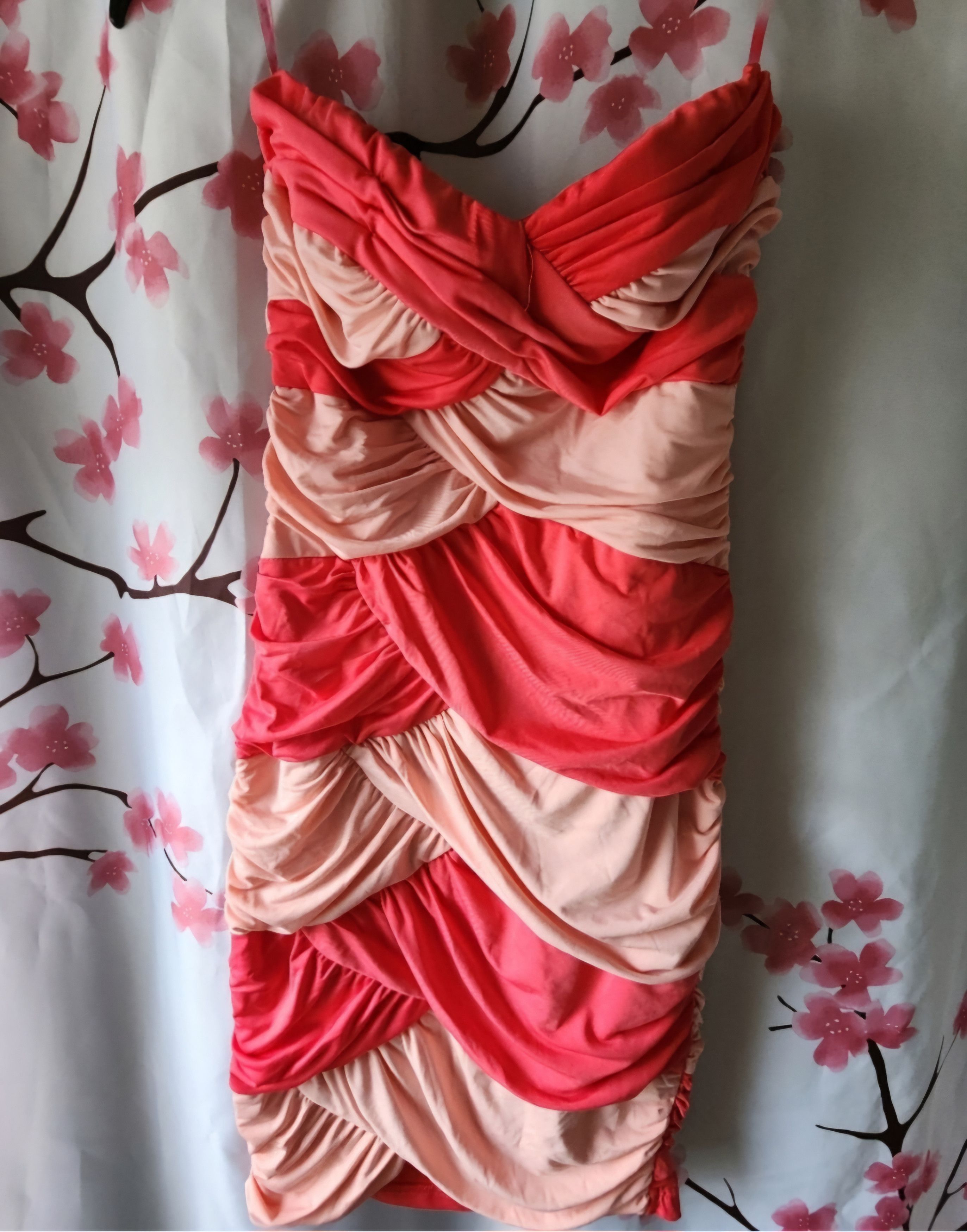 Other NIP Katia Sweetheart Strapless Coral Two Tone Ruched Dress S Size S / US 4 / IT 40 - 1 Thumbnail