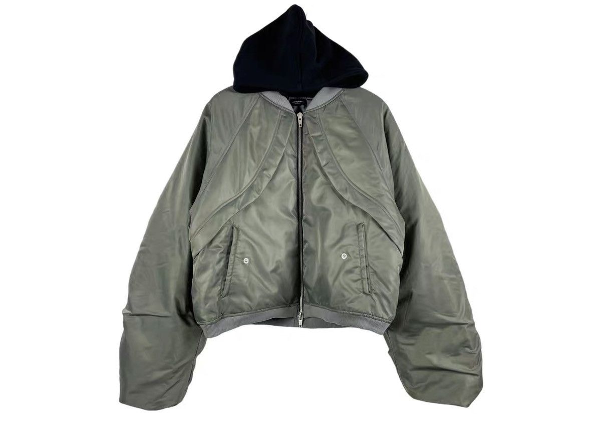 FAR FROM WHAT Far Archive 23FW Curved Sleeve Hooded Puffer Jacket J31 Size US XS / EU 42 / 0 - 1 Thumbnail