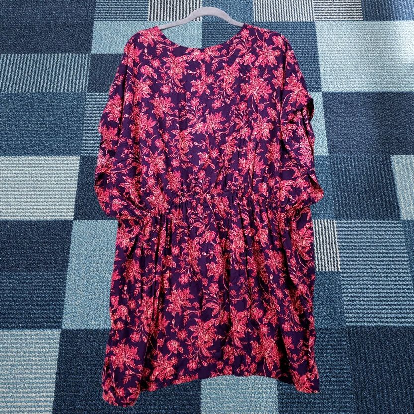 Lands' End Lands End Cover Up Women Medium Purple Floral Short Sleeve Swimwear Size 32" / US 10 / IT 46 - 1 Thumbnail