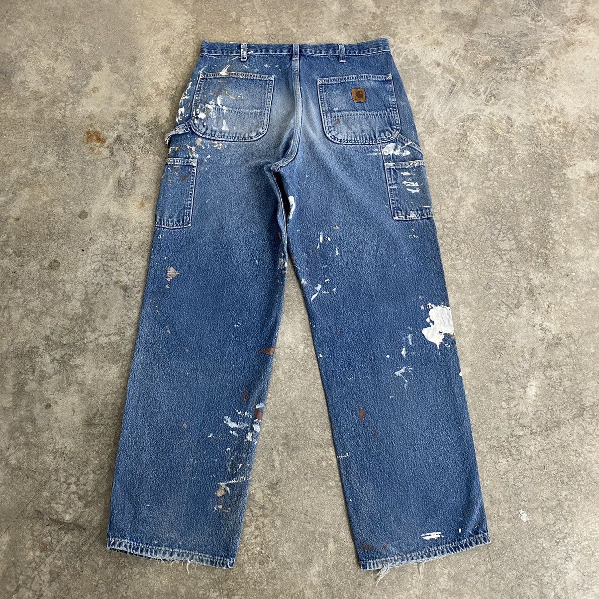 Carhartt Vintage Carhartt Faded Blue Splatter Painter Denim Jeans Size US 34 / EU 50 - 14 Thumbnail