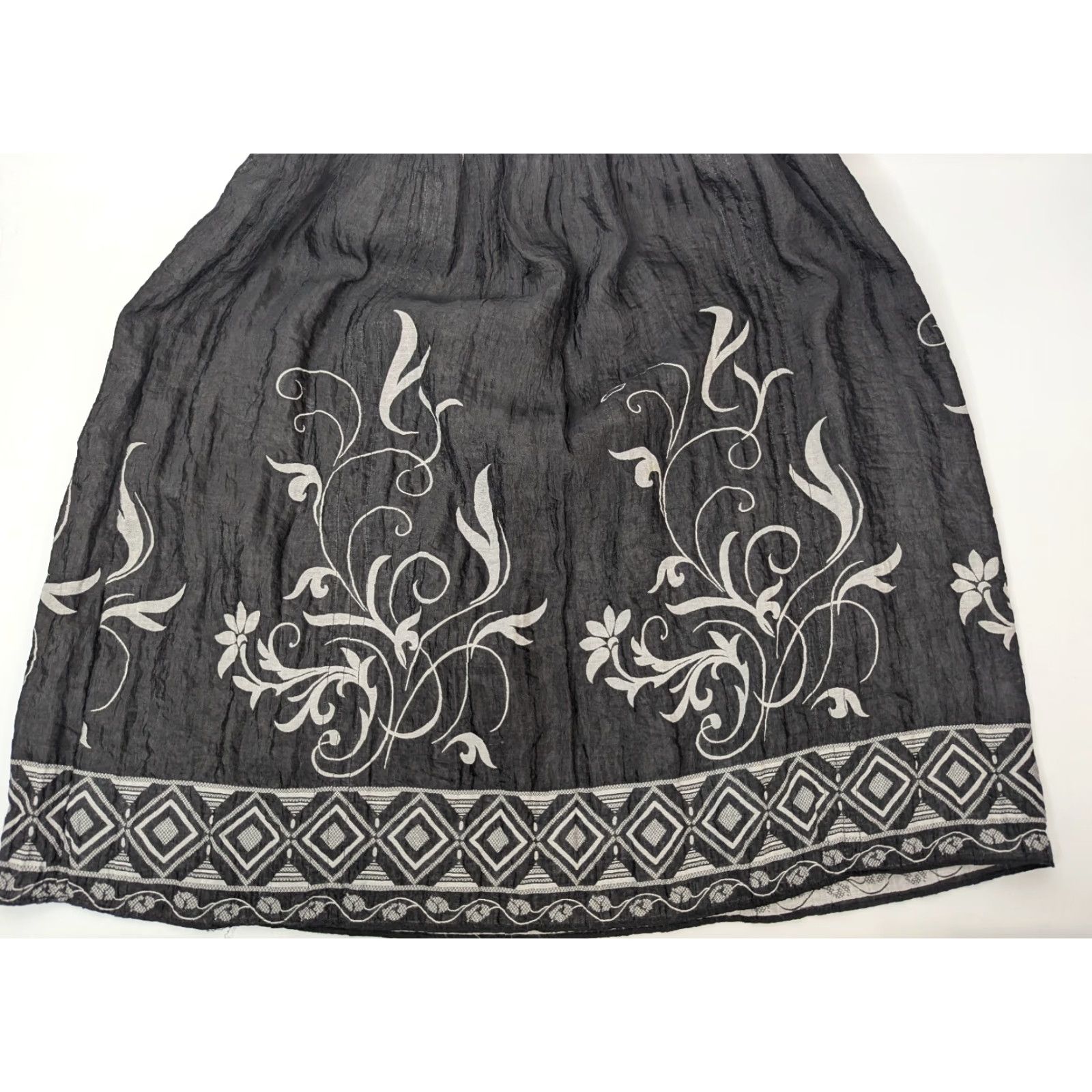 Vintage Anthropology Lapis Convertible Maxi Skirt Tube Dress One Size Black Gray Boho Size 42" / US 20 - 4 Thumbnail
