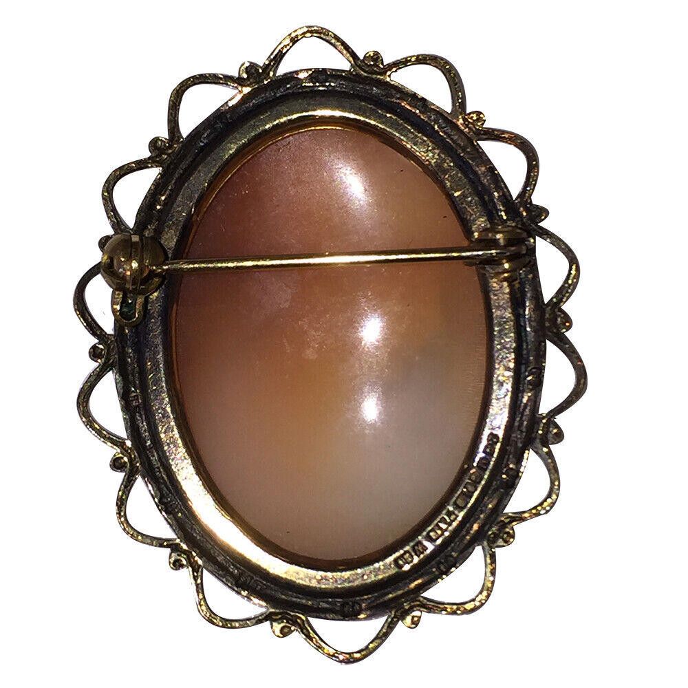 Other Carved Cameo Gold Plated Filigree Frame of Woman's Profile Size ONE SIZE - 4 Thumbnail