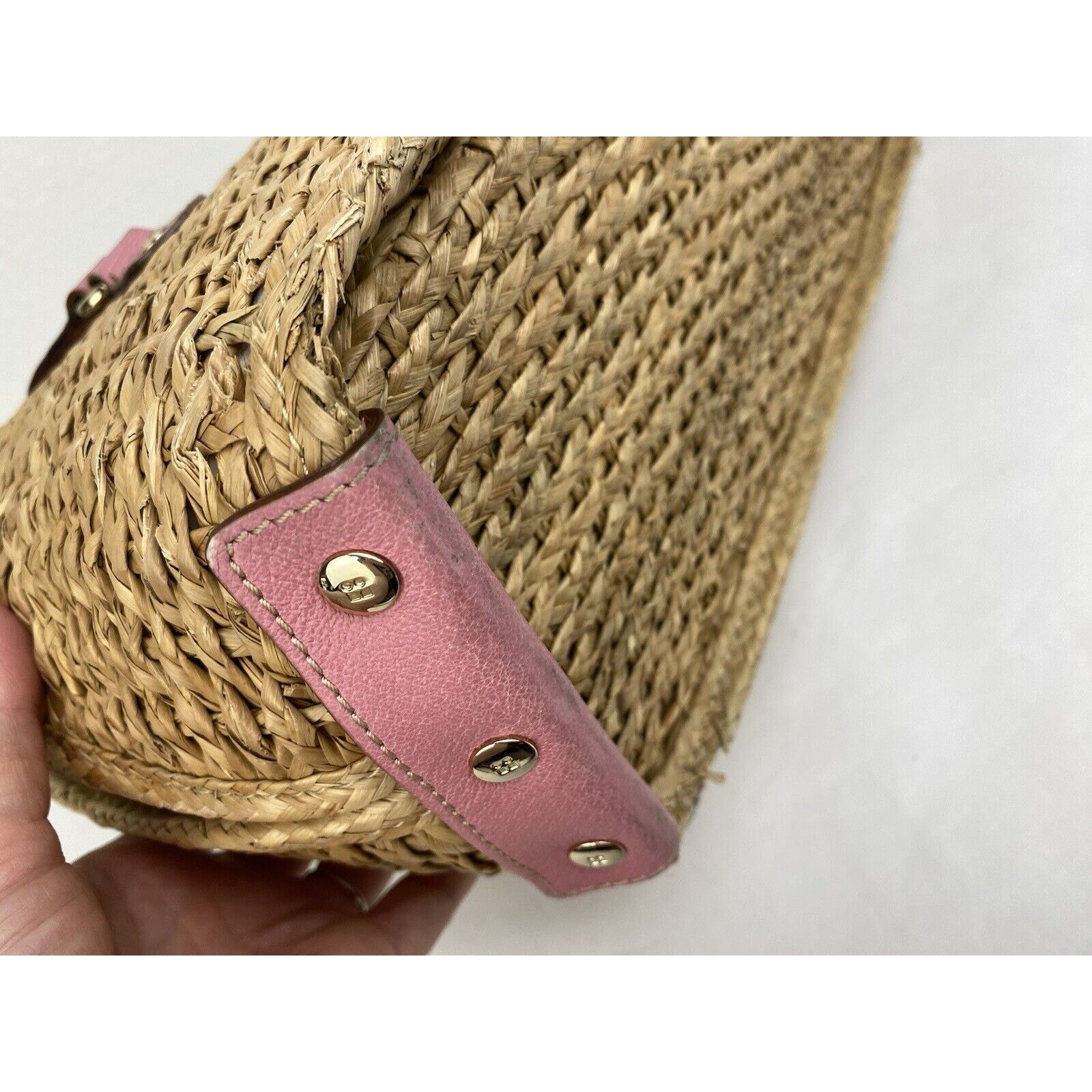 Kate Spade Kate Spade Straw Picnic Wine Bag Purse Basket Pink Leather Size ONE SIZE - 15 Thumbnail
