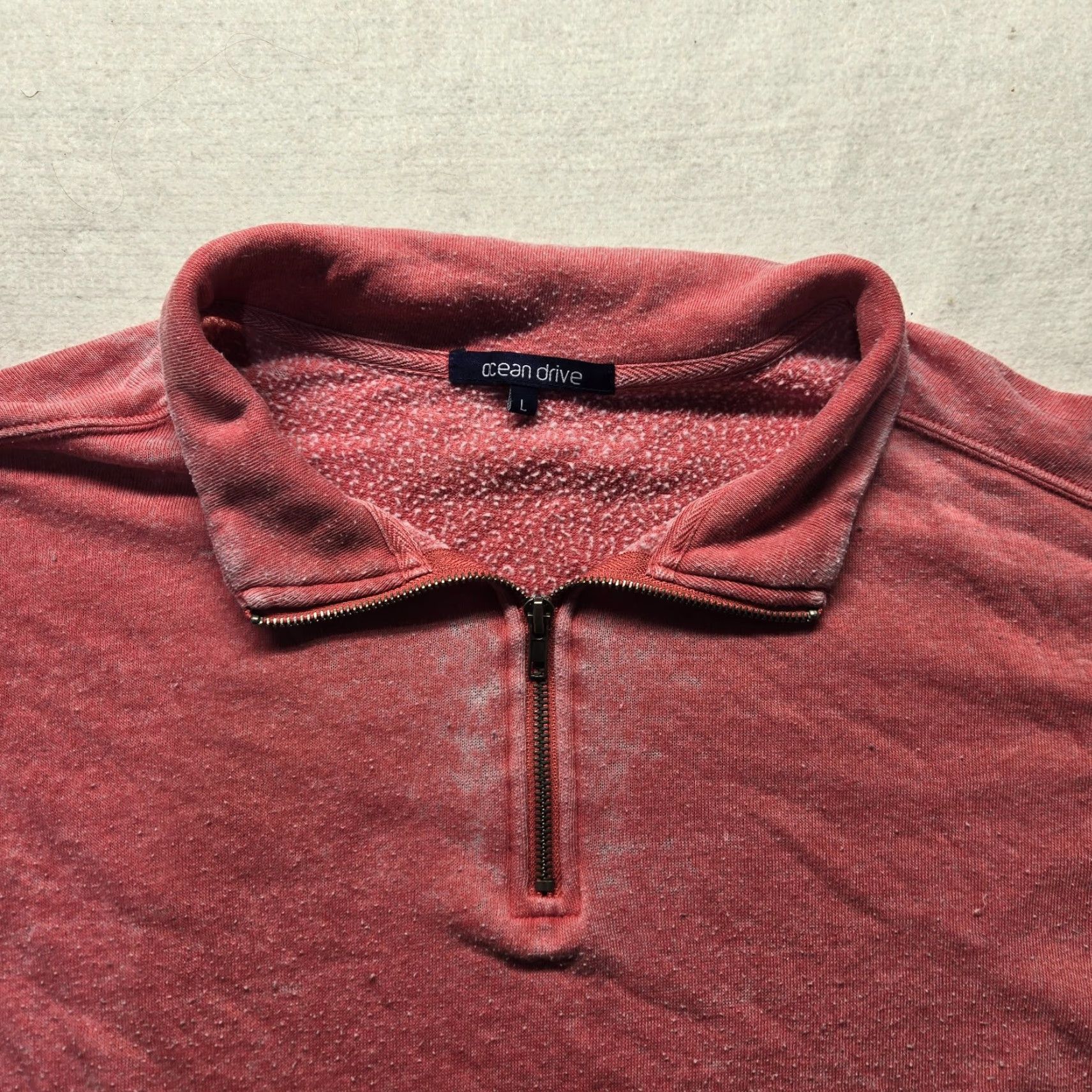 Vintage Ocean Drive Hoodie Solid Pink Red Sweater Pouch Adult Women's L Hooded Round Neck Fall Spring Size L / US 10 / IT 46 - 2 Thumbnail