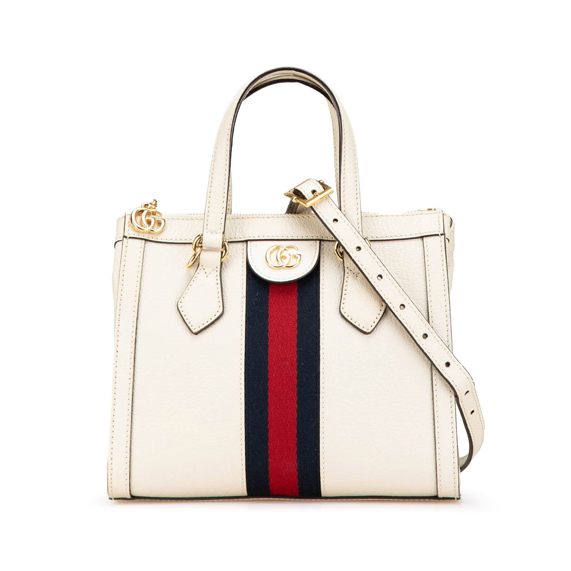 Gucci Gucci Small Leather Ophidia Satchel White Size ONE SIZE - 1 Thumbnail