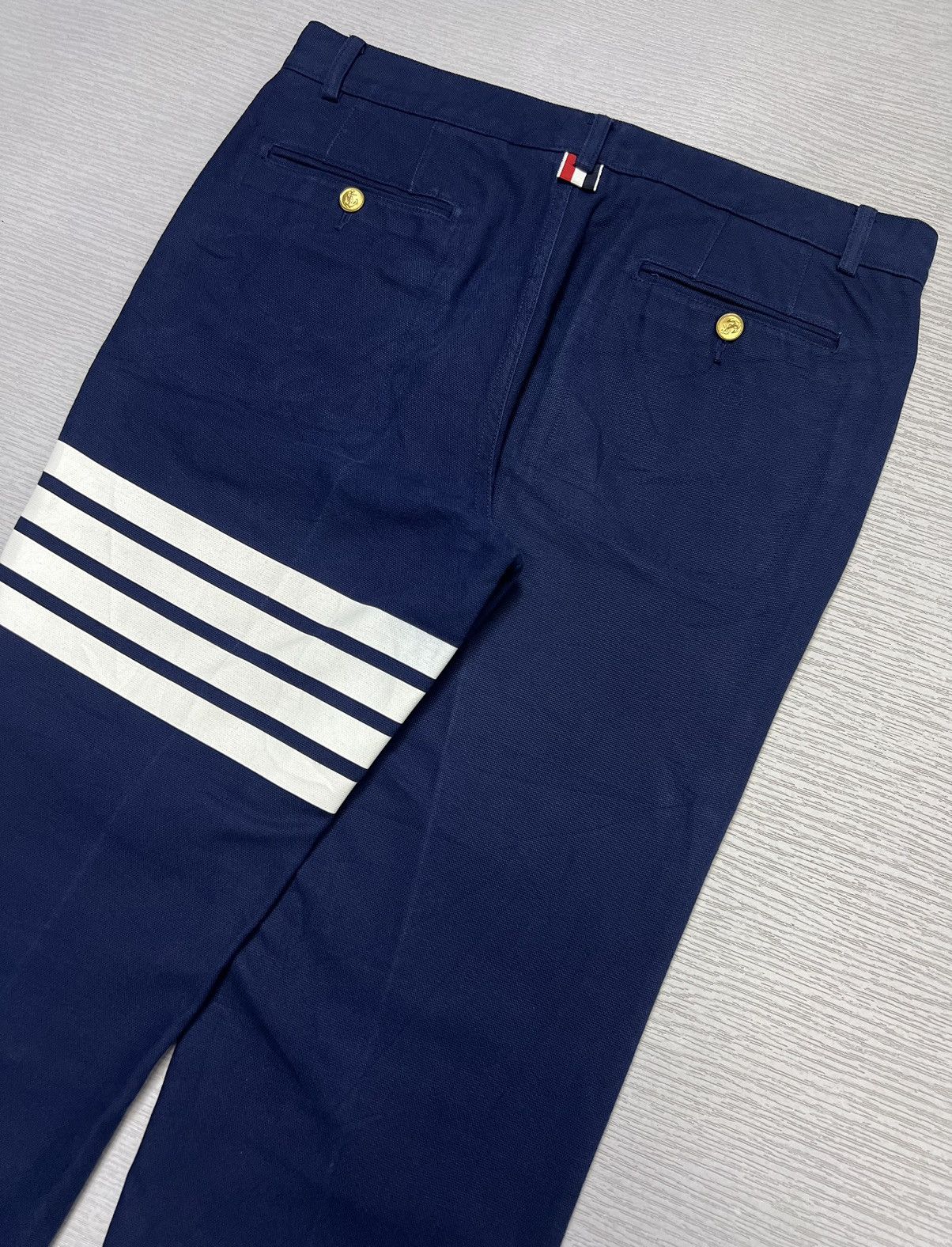 Thom Browne Thom Browne - Quad Stripe Canvas Woven Trouser Size US 30 / EU 46 - 9 Thumbnail