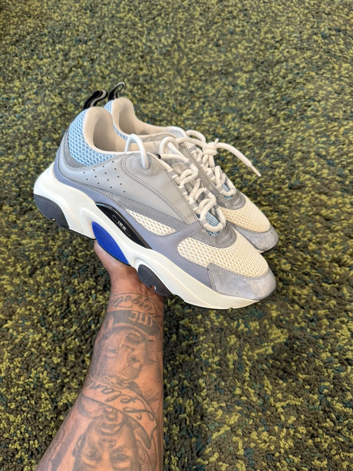 Dior Dior B22 Sneakers Gray Blue Mesh Leather Size US 10 / EU 43 - 1 Thumbnail