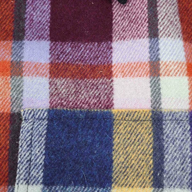 Loewe LOEWE Classic purple checkered leather logo woolen coat Size M / US 6-8 / IT 42-44 - 8 Thumbnail