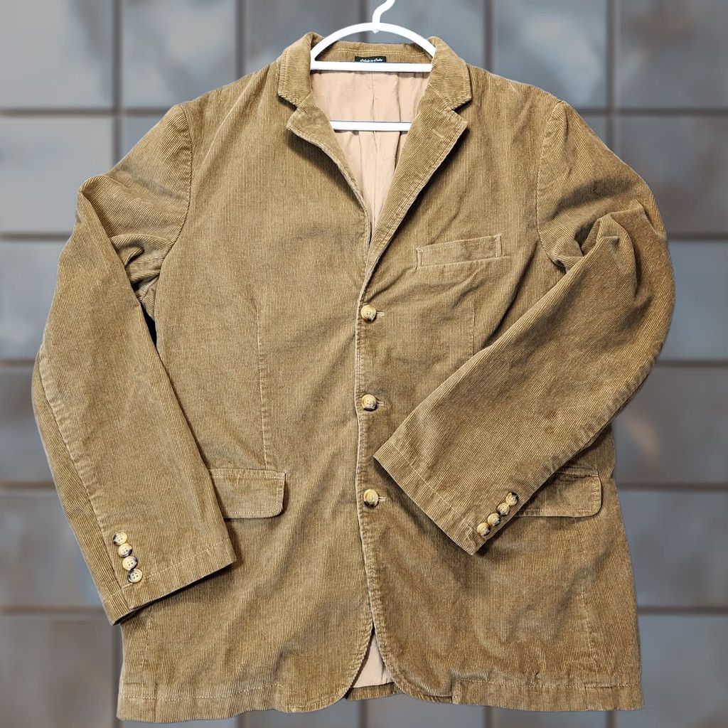 J.Crew VINTAGE J. Crew Sport Coat XL Brown Corduroy Lined Notch Lapel 3-Button 4-Button Sleeve Mens Size US XL / EU 56 / 4 - 1 Thumbnail