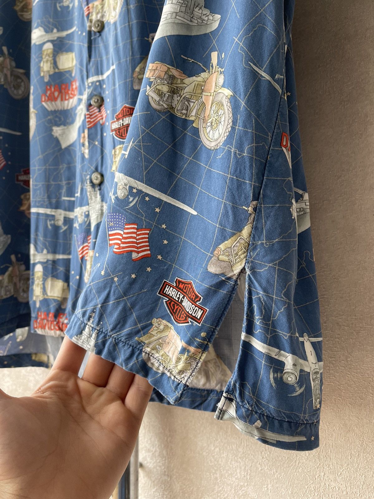 Harley Davidson 90s Harley Davidson Moto Tori Richard Hawaiian Shirt USA Size US L / EU 52-54 / 3 - 8 Thumbnail