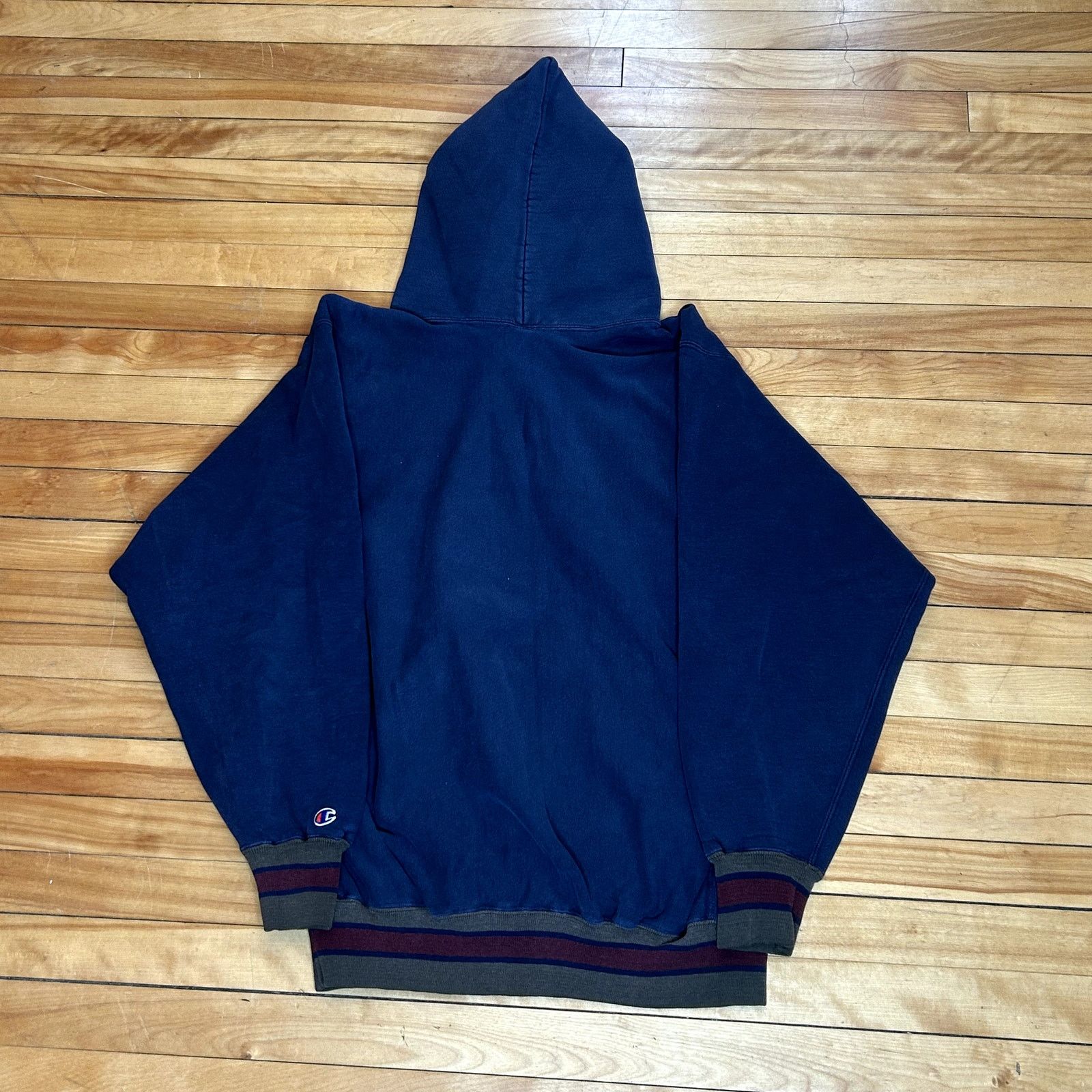 Champion Vintage 90s Champion Reverse Weave Navuy Hoodie XXL Size US XXL / EU 58 / 5 - 4 Thumbnail