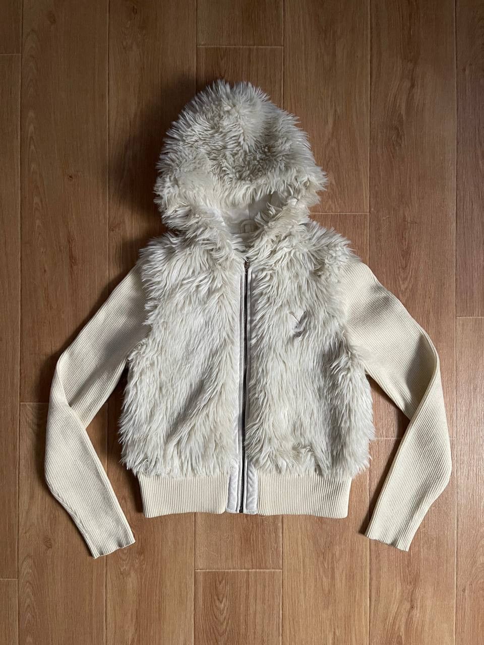 Playboy × Vintage 00S Fluffy Y2K Faux Fur Jacket Size M / US 6-8 / IT 42-44 - 2 Thumbnail