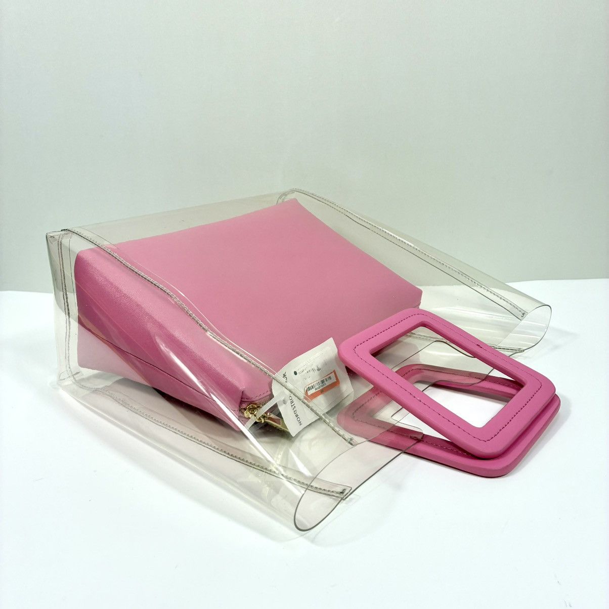 Staud Staud Shirley Transparent Handbag Tote Leather Clear Pink Size ONE SIZE - 13 Thumbnail