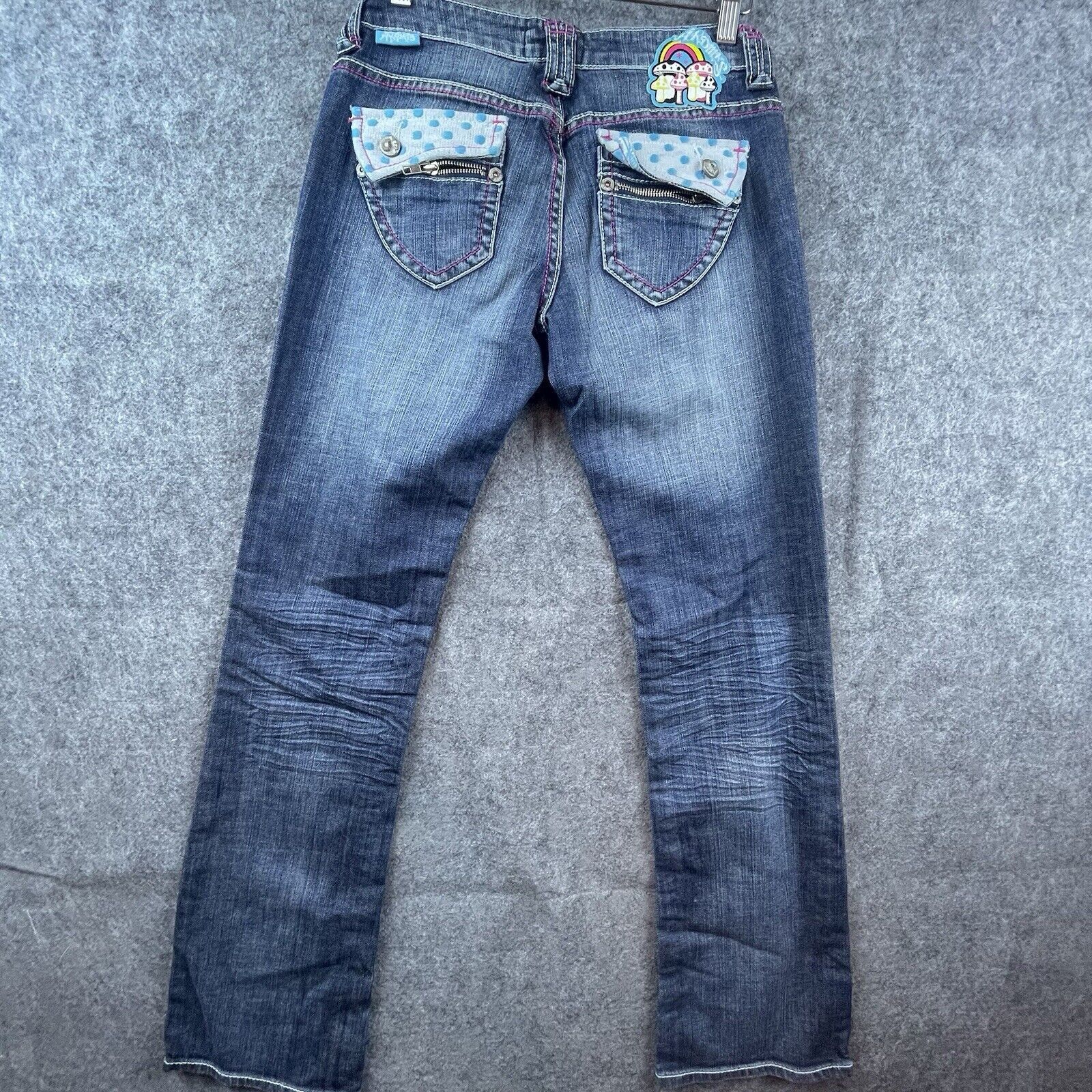 Akademiks Akademiks Jeans Womens 28 Boot Flap Pockets Rainbow Mushroom Size 28" / US 6 / IT 42 - 1 Thumbnail
