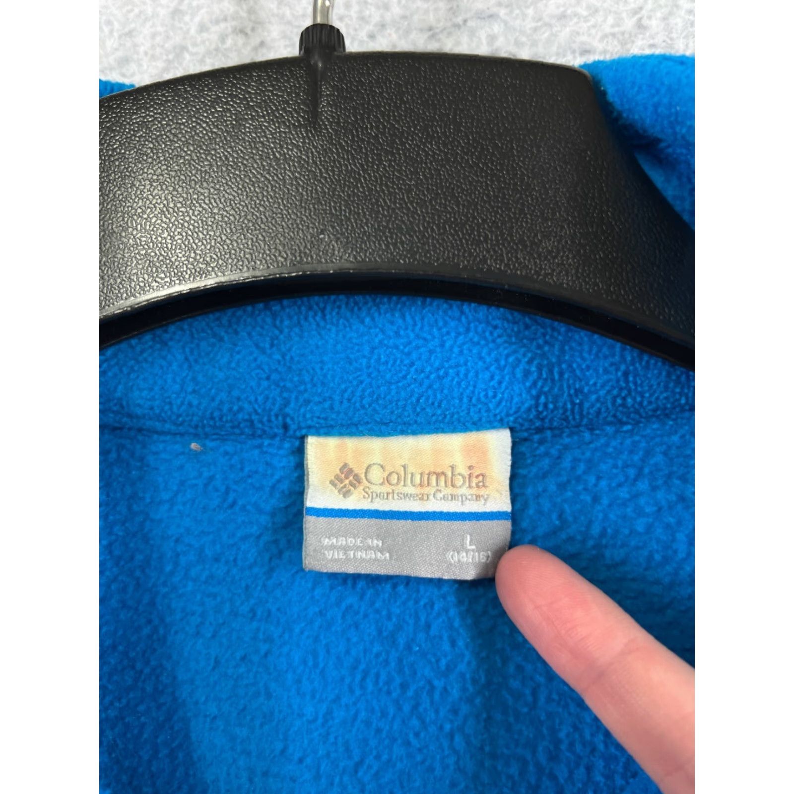 Vintage Columbia Jacket Girls Large Blue Zip Mock Neck Polyester Fleece Hiking Outdoor Size L / US 10 / IT 46 - 3 Thumbnail
