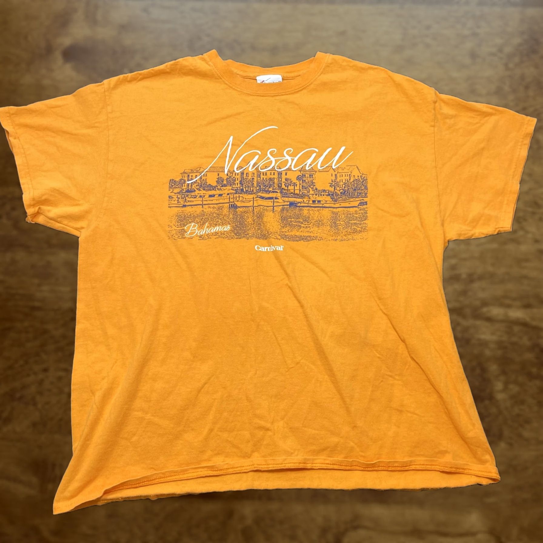Vintage VINTAGE Carnival Nassau Bahamas Shirt Mens L Orange Cruise Souvenir Tee T-Shirt Size US L / EU 52-54 / 3 - 1 Thumbnail