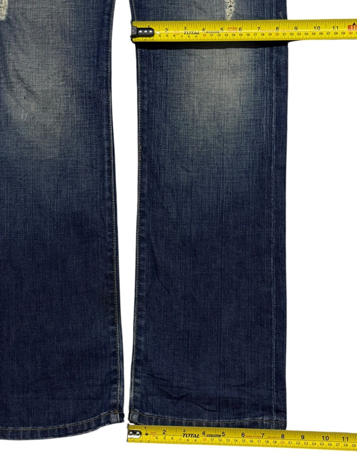 Japanese Brand Vintage Y2K Artisan De Luxe Destroy Blue | Slim Straight W32 Size US 32 / EU 48 - 19 Thumbnail