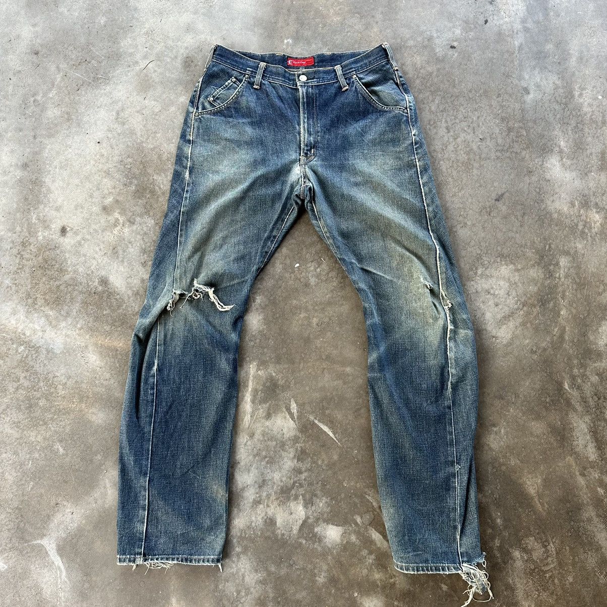 Edwin × Jean × Vintage Vintage Edwin E Function Rusty Faded Distressed Jean Denim Size US 32 / EU 48 - 1 Thumbnail