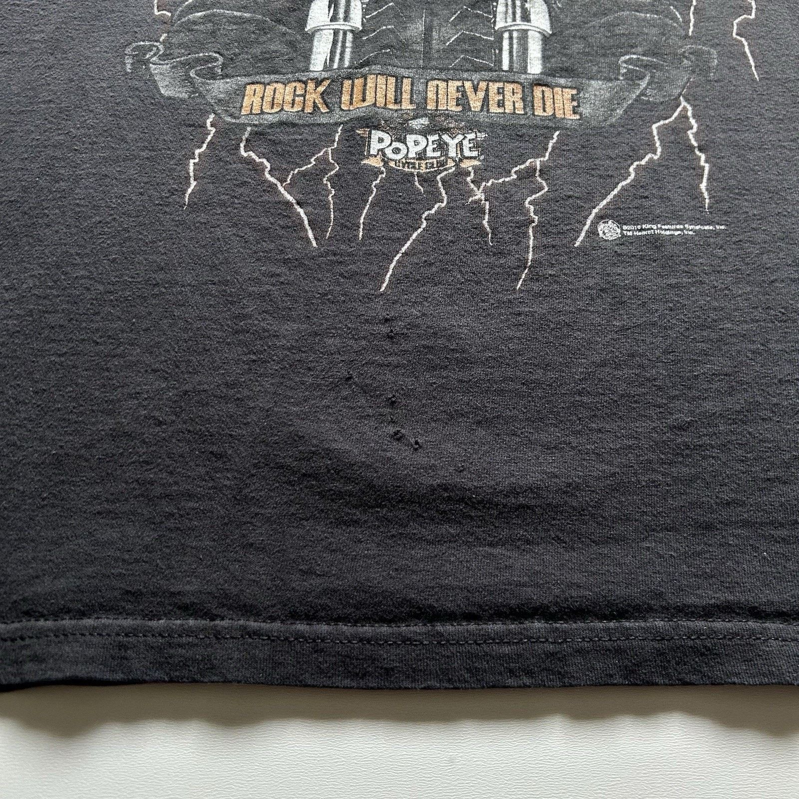 Vintage Popeye T-Shirt XL Y2K Rock Will Never Die! Motorcycle Art Size US XL / EU 56 / 4 - 4 Thumbnail