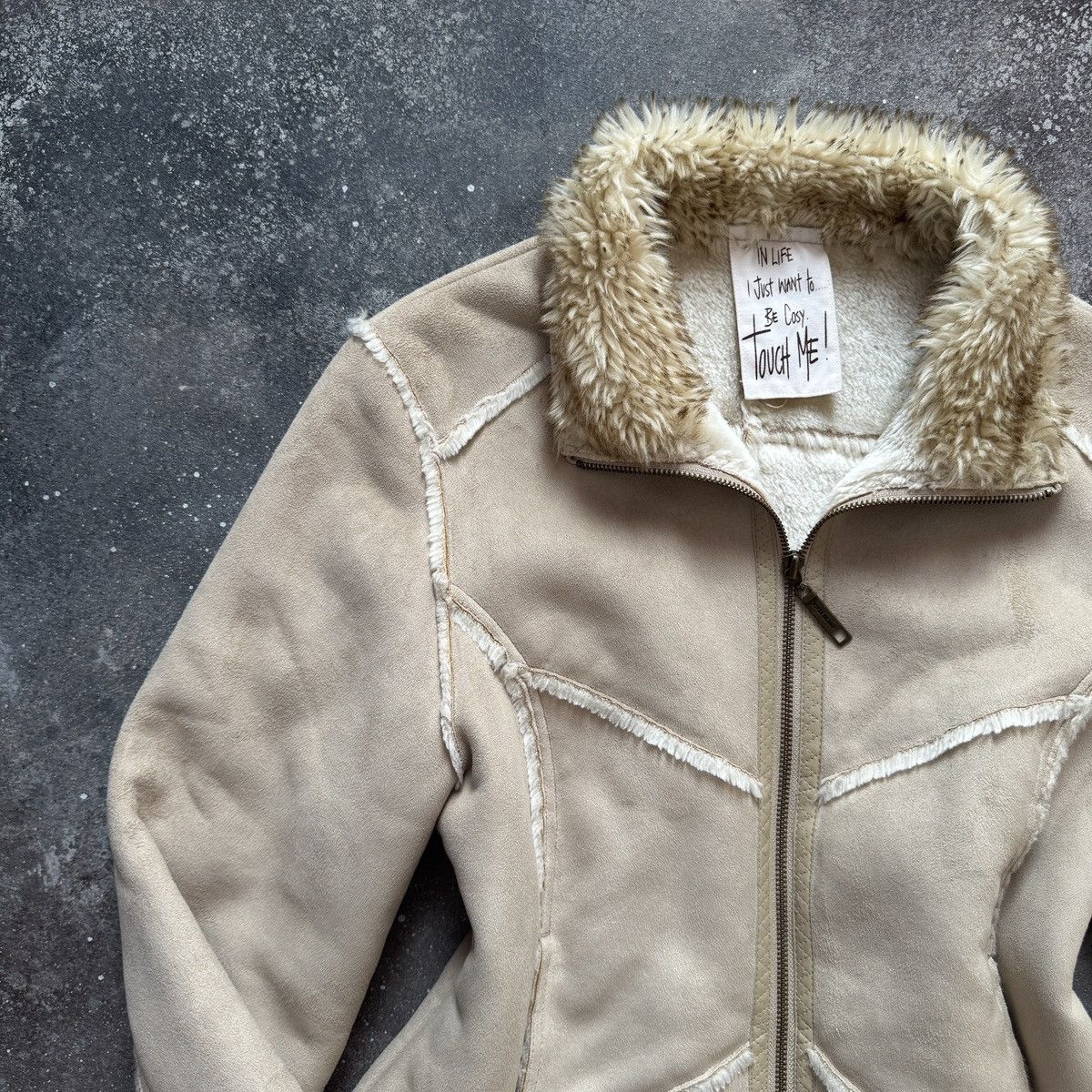 River Island River Island Y2K Faux Fur Sheepskin/Shearling Style Jacket Size L / US 10 / IT 46 - 3 Thumbnail