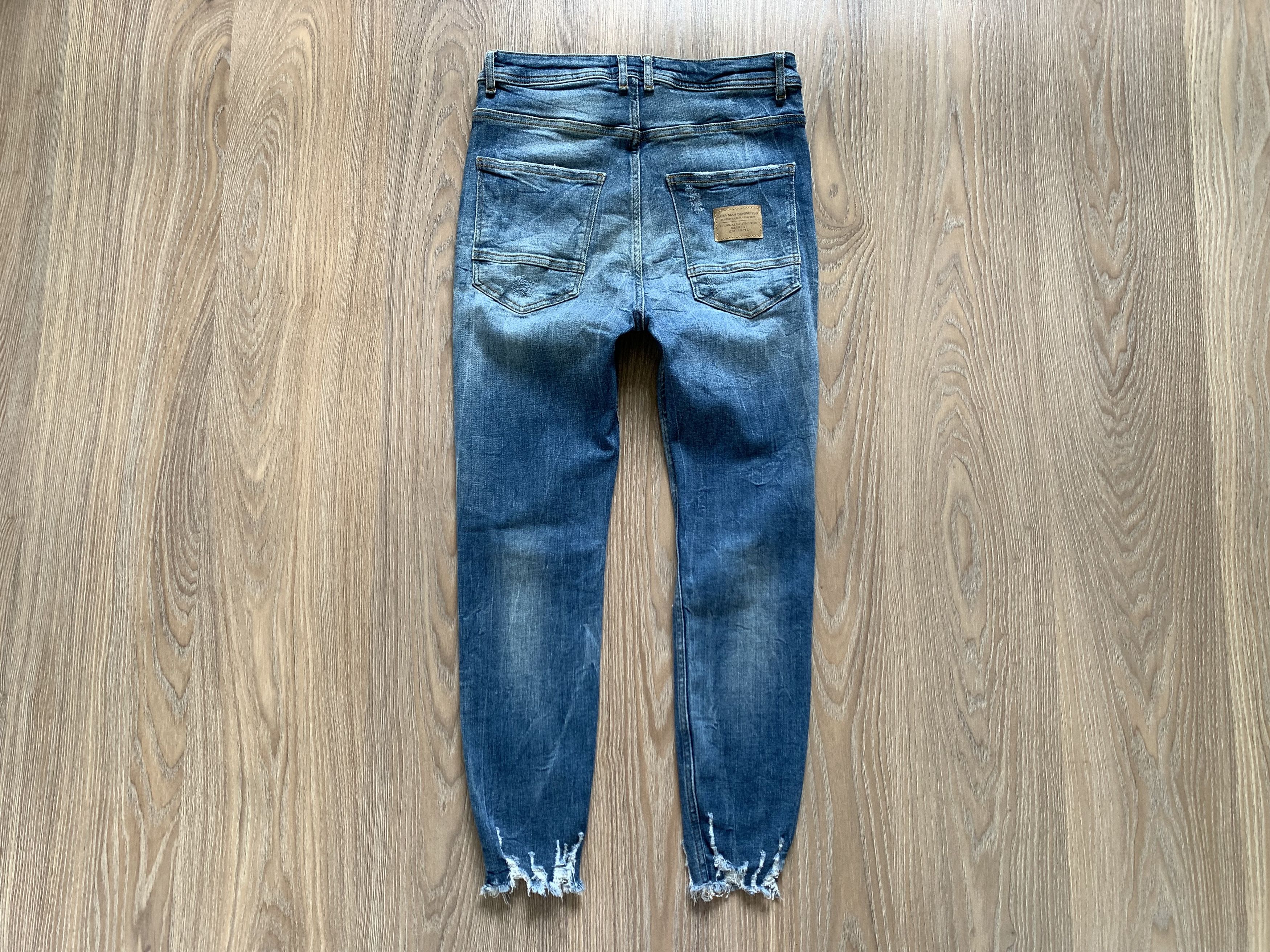 Zara Zara Man Distressed Blue Denim Jeans Size US 31 - 3 Thumbnail