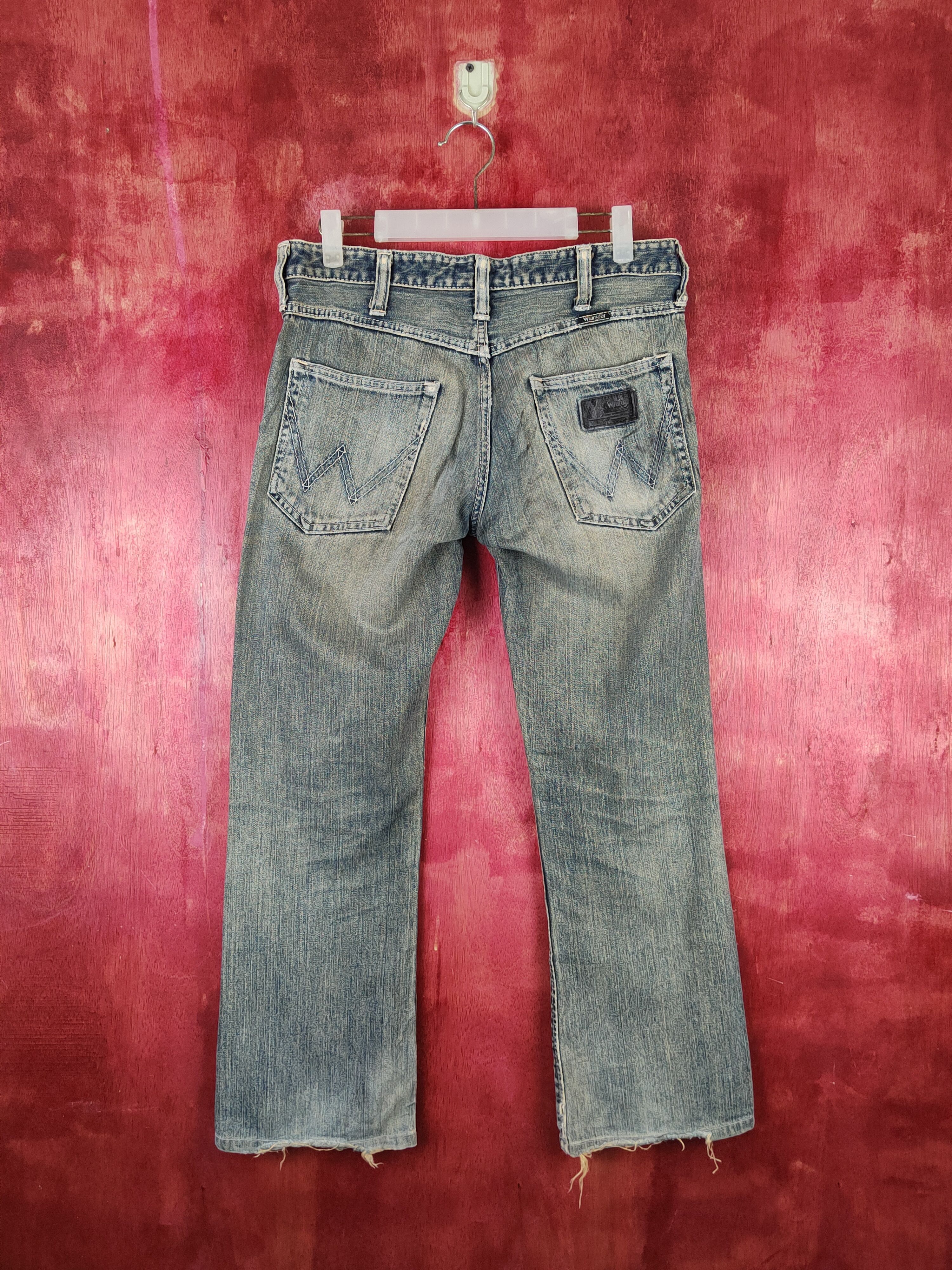 Japanese Brand Wrangler Dark Blue Faded Distressed Ripped Jeans #S1644 Size 30" / US 8 / IT 44 - 8 Thumbnail
