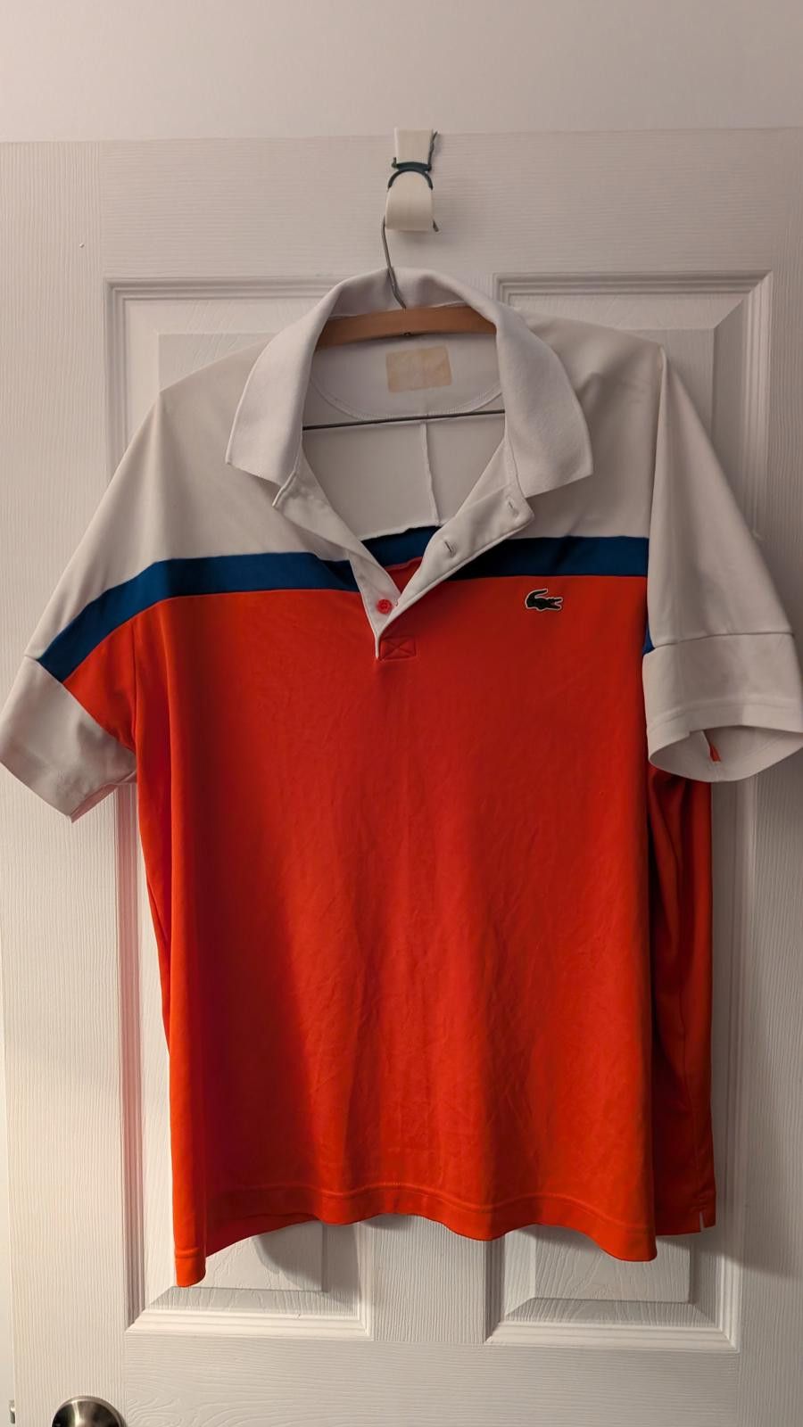 Lacoste Lacoste Sport Polo Shirt Orange Colorblock 100% Polyester Size US XL / EU 56 / 4 - 1 Thumbnail