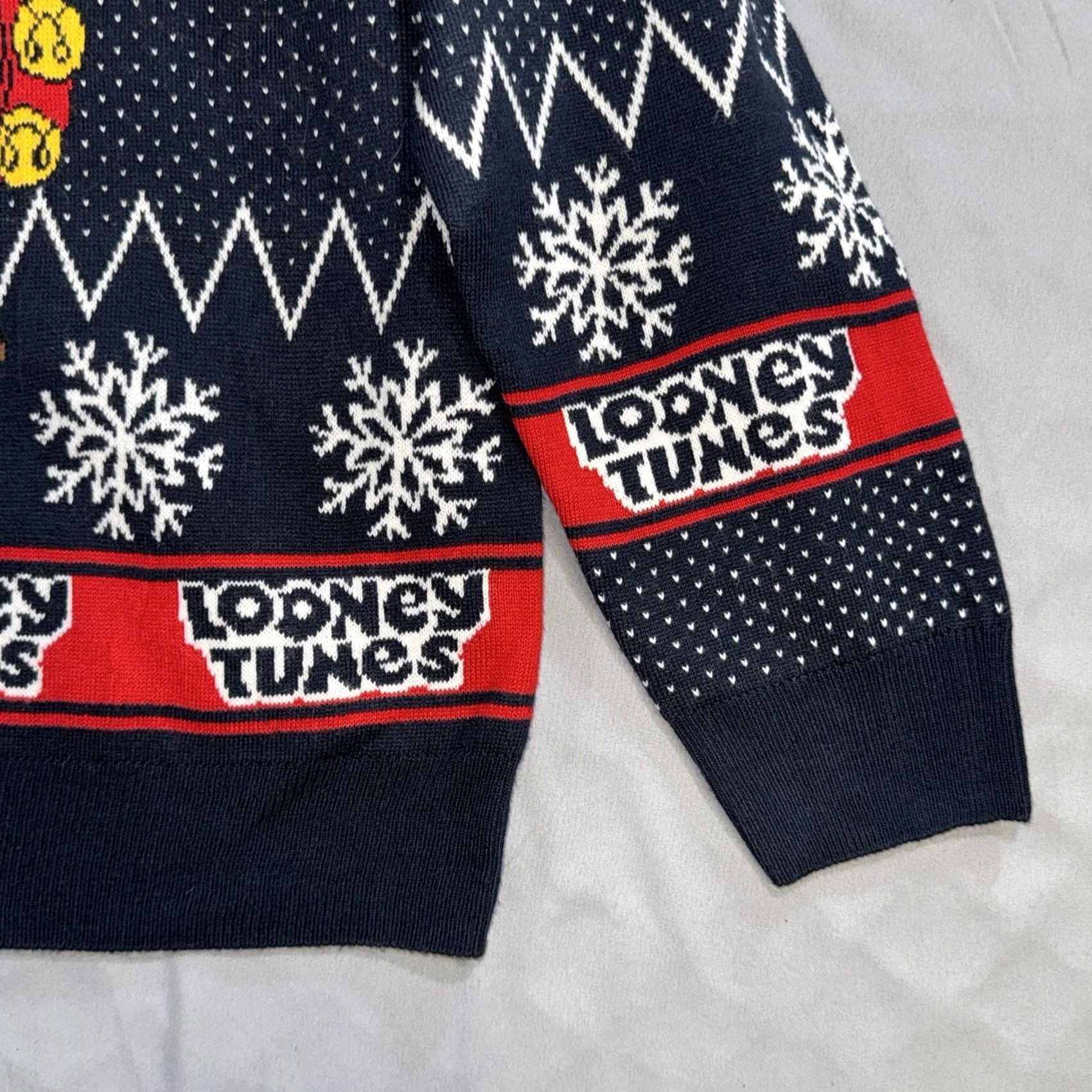 Vintage Looney Tunes Sweater Mens XL Blue Tasmanian Devil Ugly Christmas Knit Pullover Size US XL / EU 56 / 4 - 6 Thumbnail