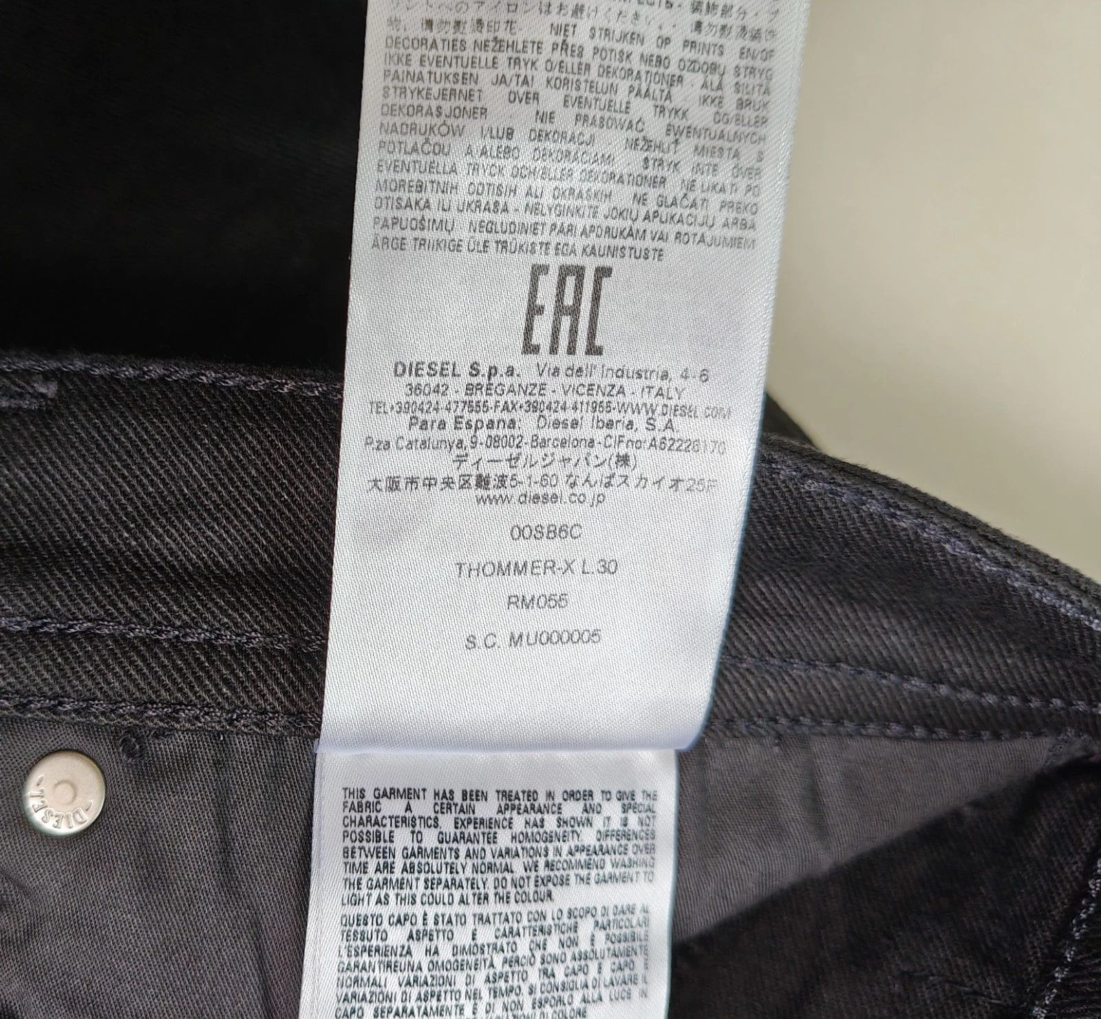 Diesel Diesel THOMMER-X L.30 MENS JEANS T/9577 Size US 34 / EU 50 - 8 Thumbnail