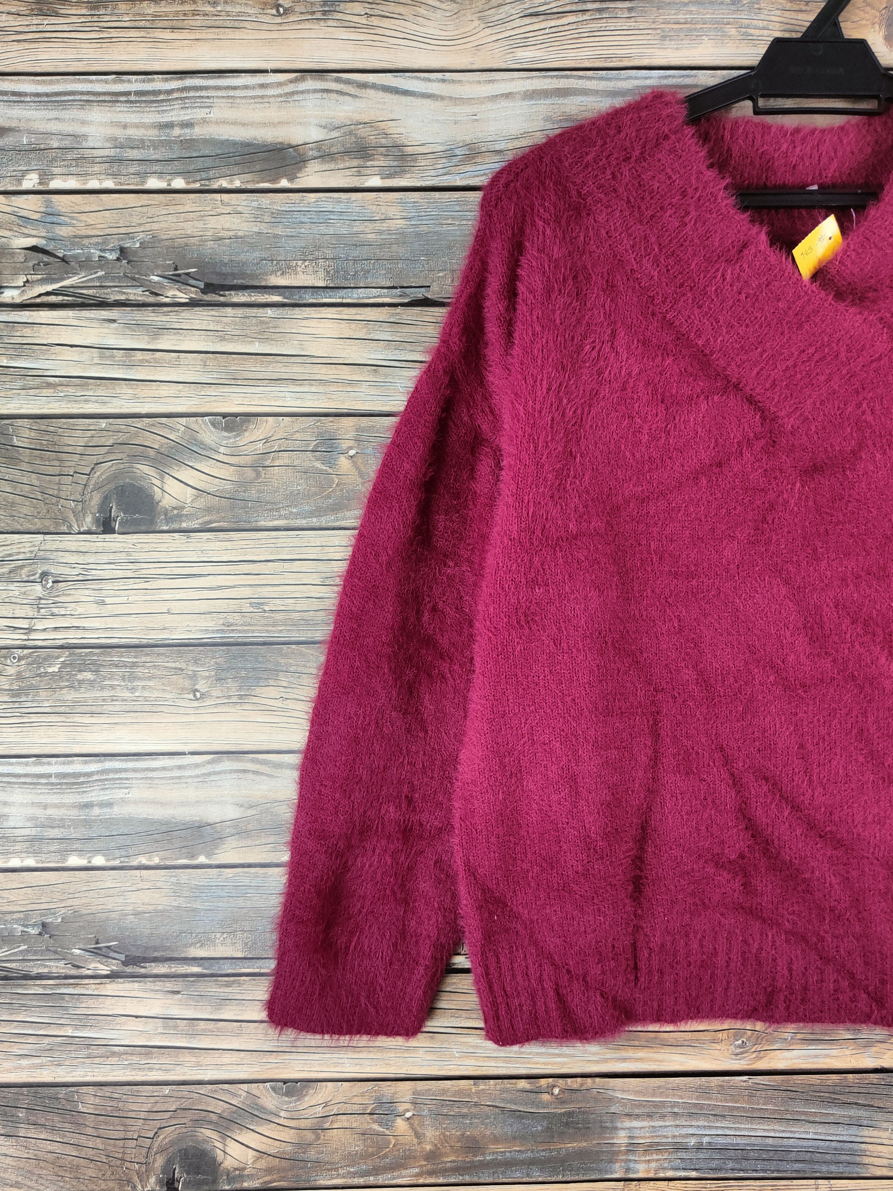 Japanese Brand DL Nano Maroon Fur Mohair shaggy Knitwear #46-536 Size S / US 4 / IT 40 - 3 Thumbnail