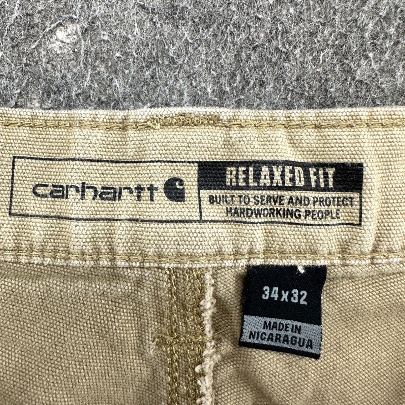 Carhartt VINTAGE Carhartt Pants Mens 34x32 Brown Tan Straight Cotton Stretch Relaxed Rugged Flex Shirt? Size US 34 / EU 50 - 3 Thumbnail