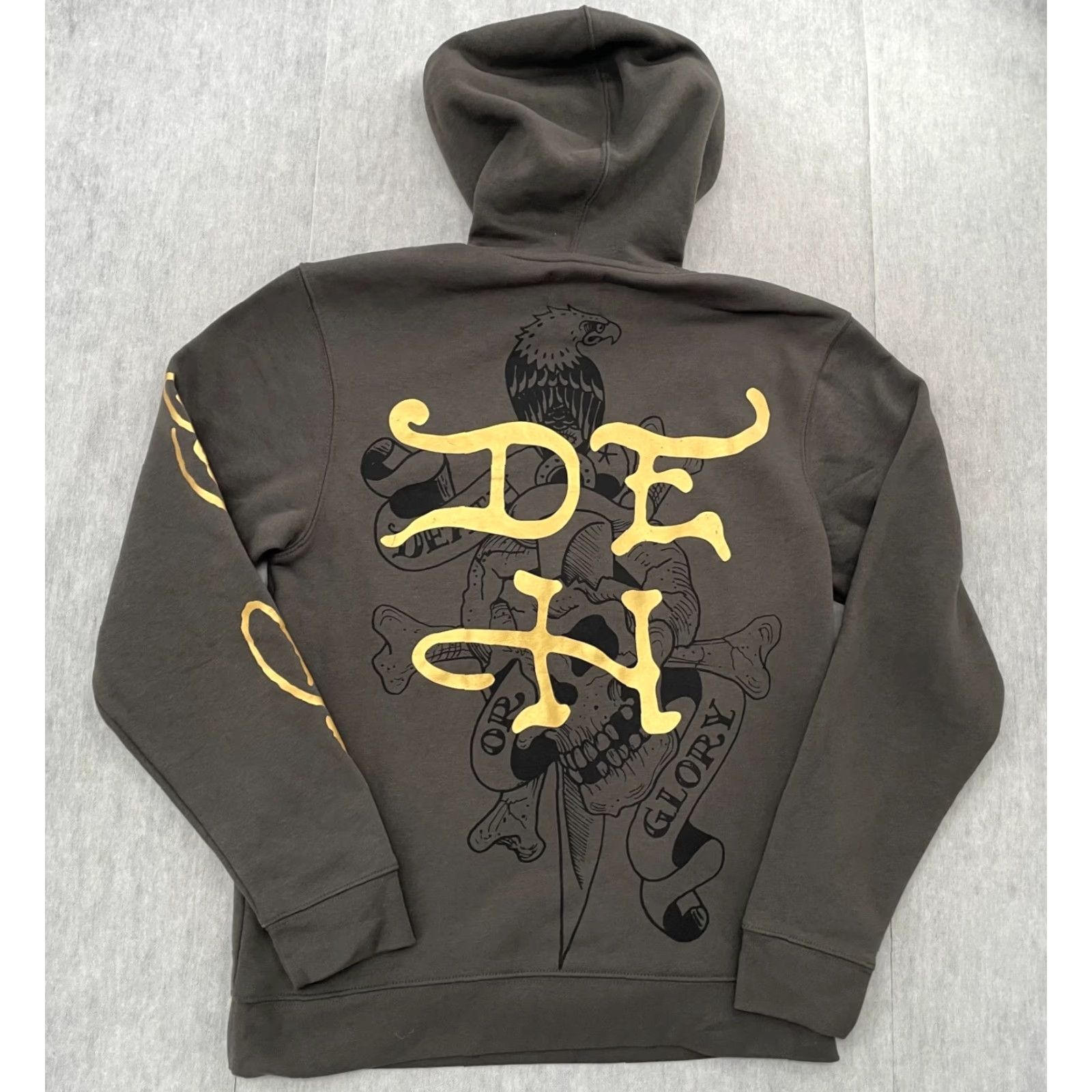 Ed Hardy Ed Hardy Hoodie Pullover Adult Small Gray Skull Graphic Print Logo Hooded Pockets Dagger Death Before Dishonor Sweater Size US S / EU 44-46 / 1 - 2 Thumbnail