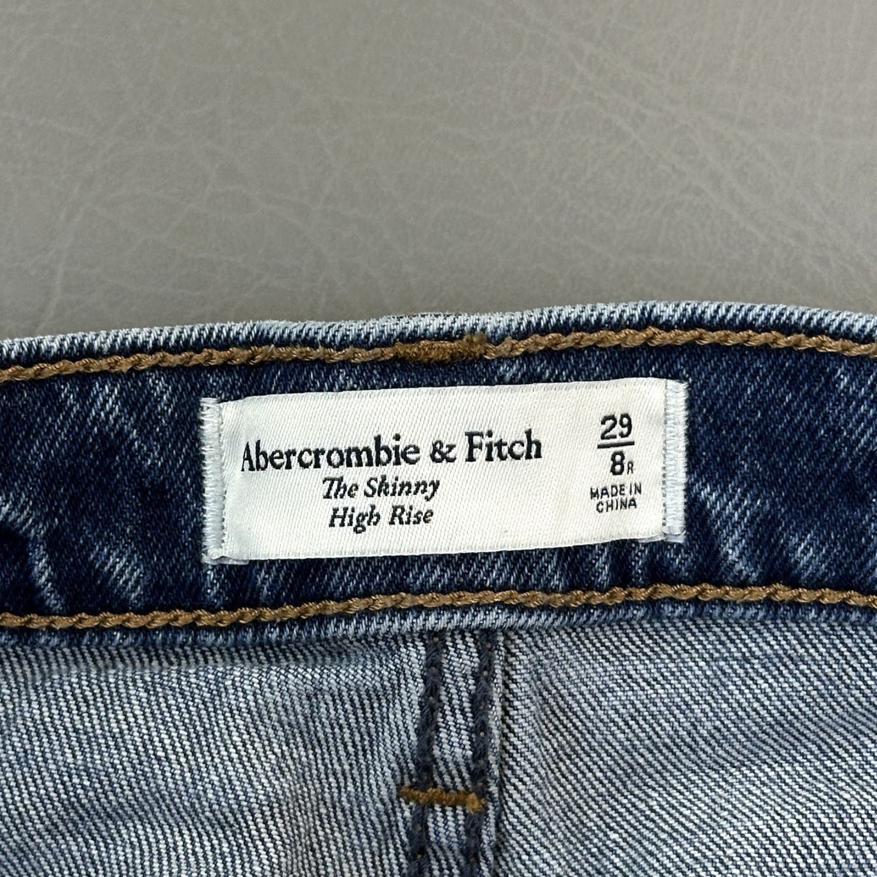 Abercrombie & Fitch Abercrombie & Fitch Jeans Women's 29/8R Blue The Skinny High Rise Distressed Size 29" - 6 Thumbnail