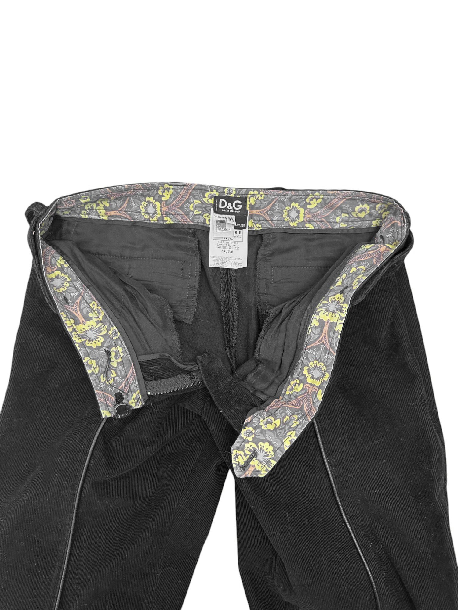 Dolce & Gabbana Buttoned Velvet Black Pants Size 28" / US 6 / IT 42 - 8 Thumbnail
