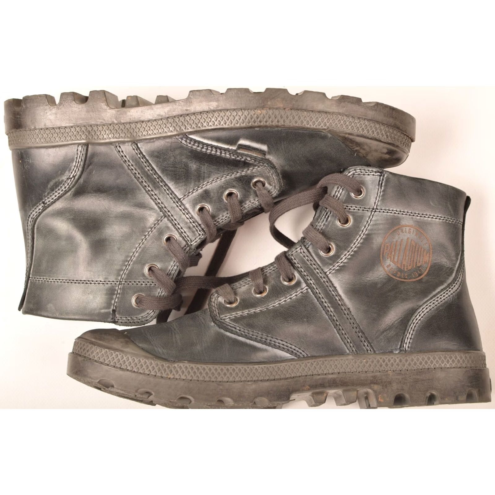 Palladium Palladium Pallabrouse Gray Leather Combat Boots 45 Mens UK 10.5 US 11.5 EU 45 Size 03079013 Size US 11 / EU 44 - 4 Thumbnail