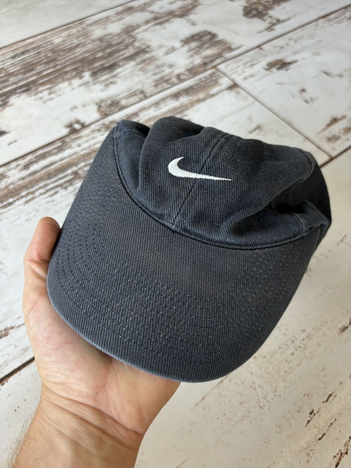 Nike × Vintage Vintage Nike Center Swoosh Faded Hat Size ONE SIZE - 3 Thumbnail