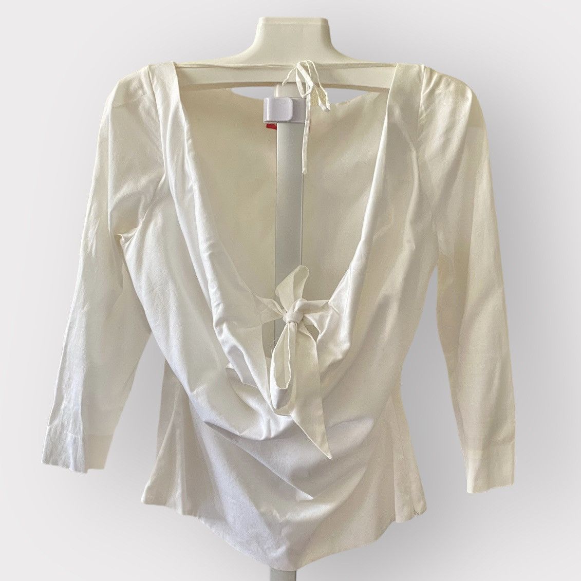 image of Vintage Vivienne Westwood Red Label Ss01 Cowl Neck Top in White, Women's (Size Medium)