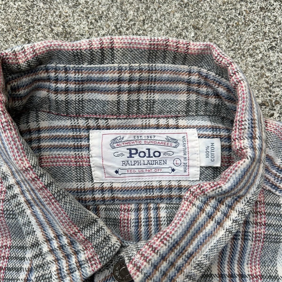 Polo Ralph Lauren × RRL Ralph Lauren × Vintage Vintage 80's Ralph Lauren cotton woven plaid flannel shirt Size US M / EU 48-50 / 2 - 7 Thumbnail