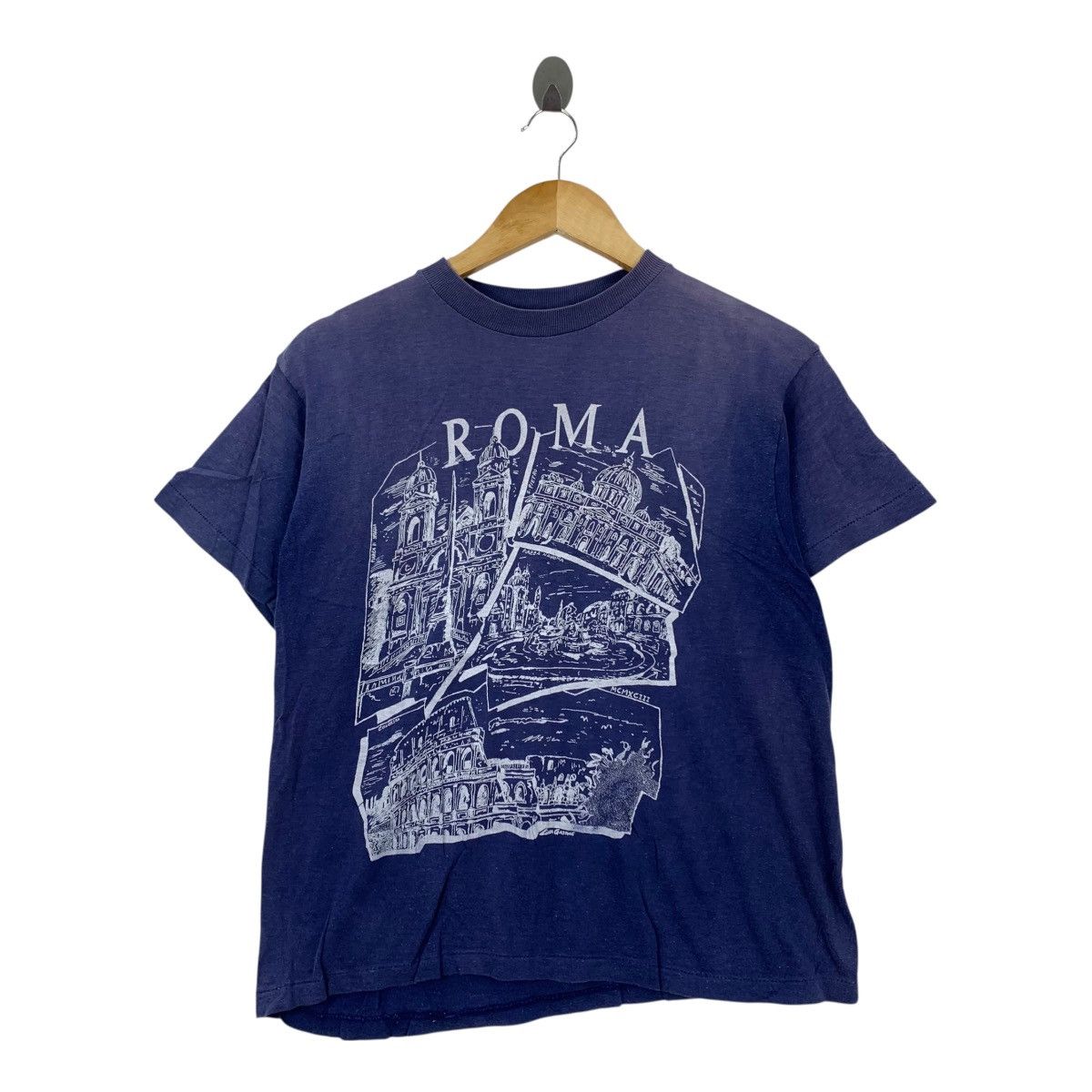 Vintage Vintage 1993 ROMA COLOSSEUM Mcmxciii Sun Faded Short Shirt Size US S / EU 44-46 / 1 - 1 Thumbnail
