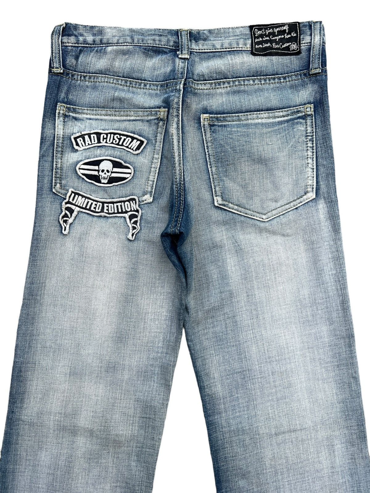 Japanese Brand RadCustom Limited Edition Skull Distressed Patch Jeans 28x31 Size 28" / US 6 / IT 42 - 5 Thumbnail