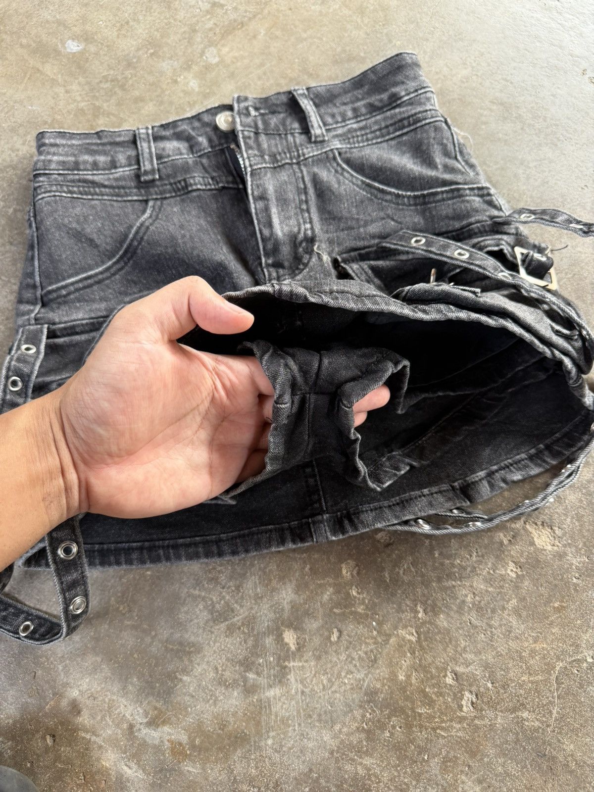 Seditionaries Seditionaries Style Denim Strap Skirt Punk Bondage Skirt Size 24" / US 00 / IT 34 - 9 Thumbnail